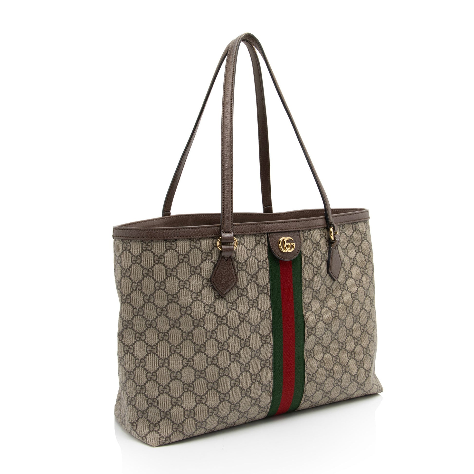 Gucci GG Supreme Ophidia Shopping SHF-7s1QI3 Leather Canvas Nylon Brown Tote Bag