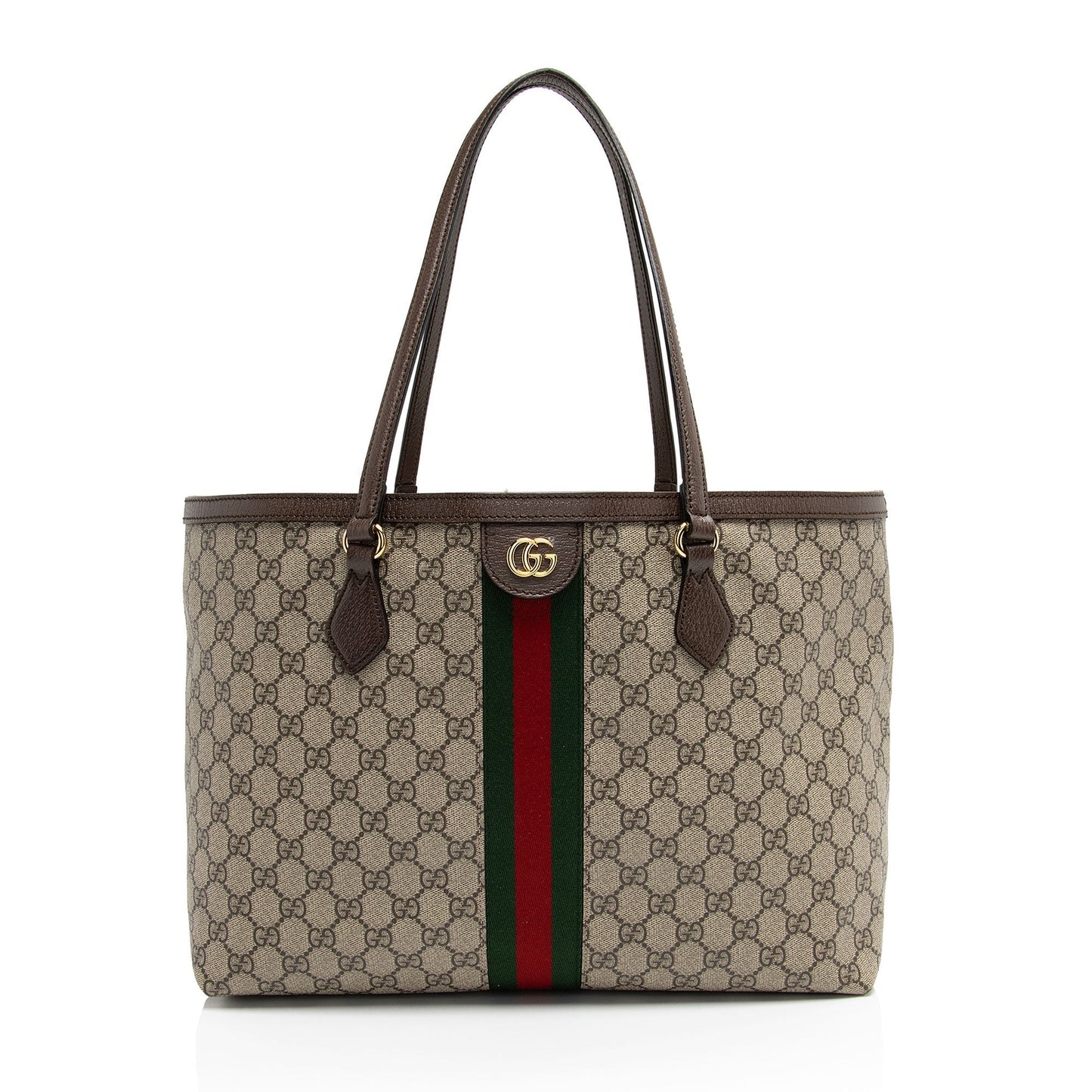 Gucci GG Supreme Ophidia Shopping SHF-YyxVQ9 Leather Canvas Brown Beige Tote Bag