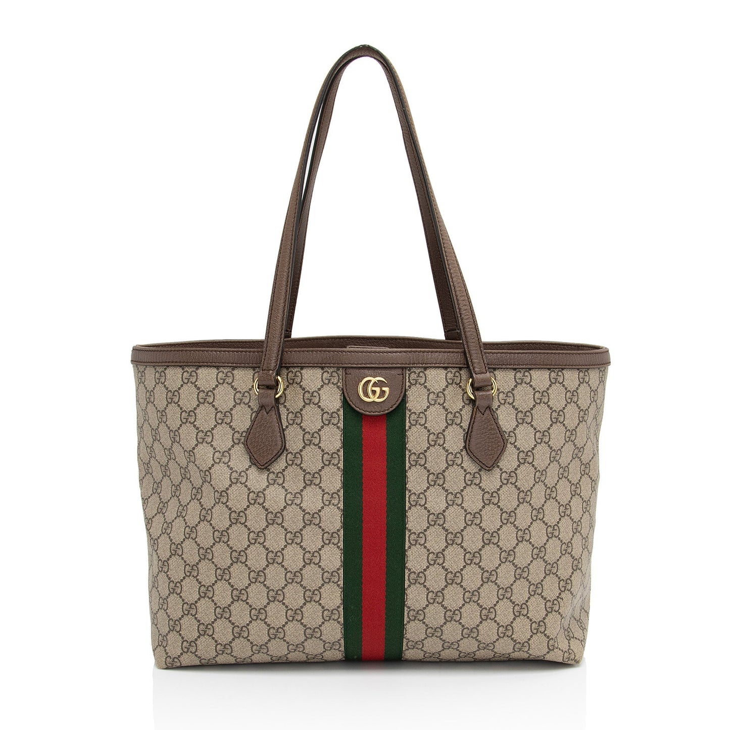 Gucci GG Supreme Ophidia Shopping SHF-kmrFx4 Leather Canvas Brown Beige Tote Bag
