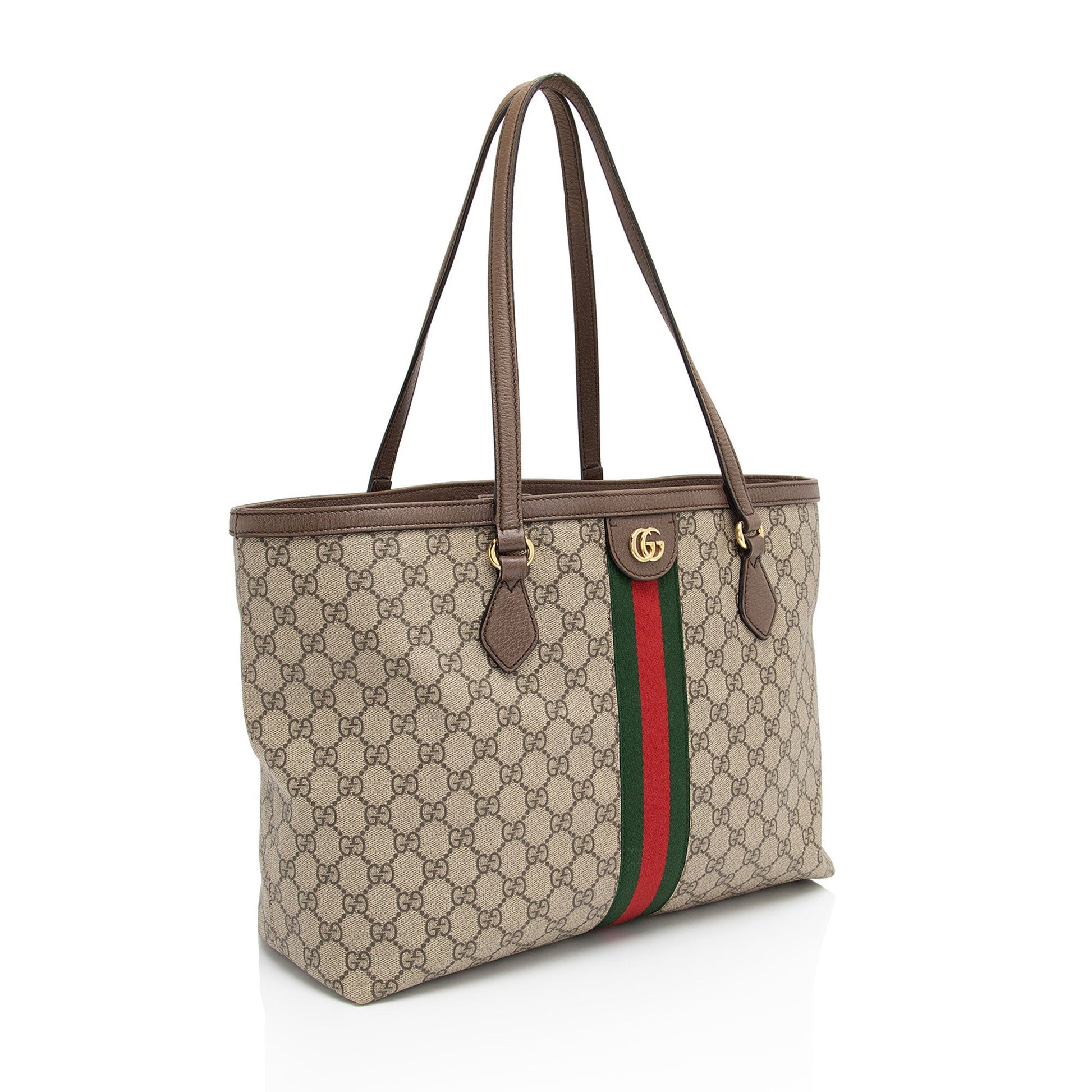 Gucci GG Supreme Ophidia Shopping SHF-kmrFx4 Leather Canvas Brown Beige Tote Bag