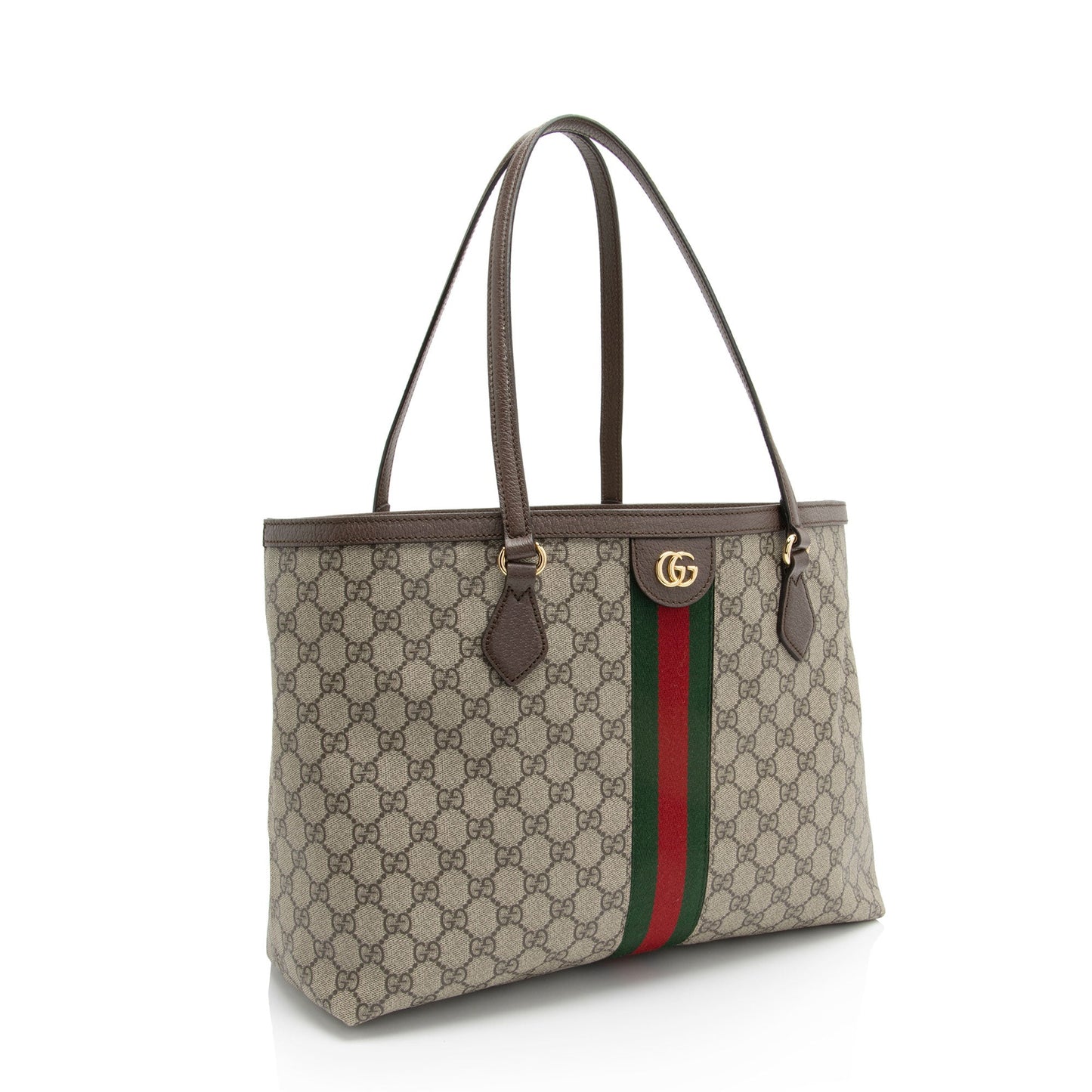 Gucci GG Supreme Ophidia Shopping SHF-pOUhc6 Leather Canvas Nylon Brown Tote Bag