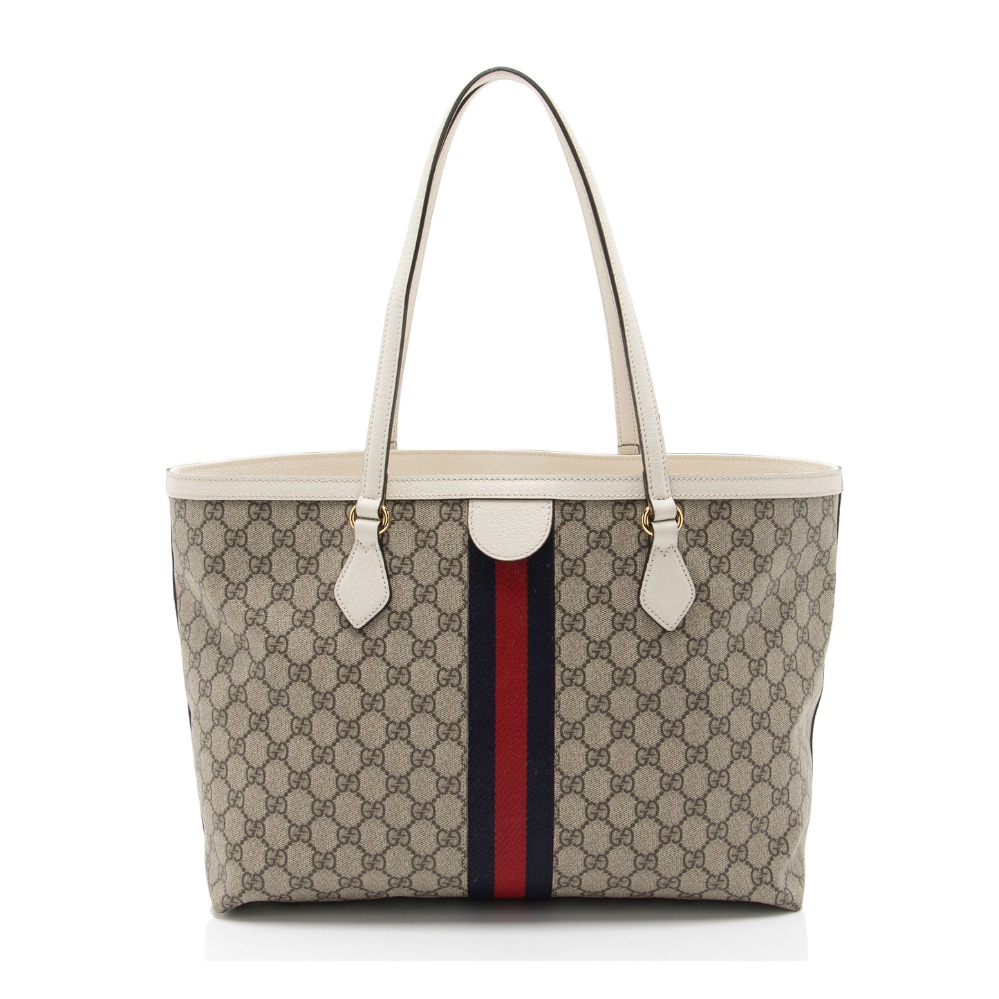 Gucci GG Supreme Ophidia Shopping SHF-Zve3O2 Leather Canvas Nylon White Tote Bag