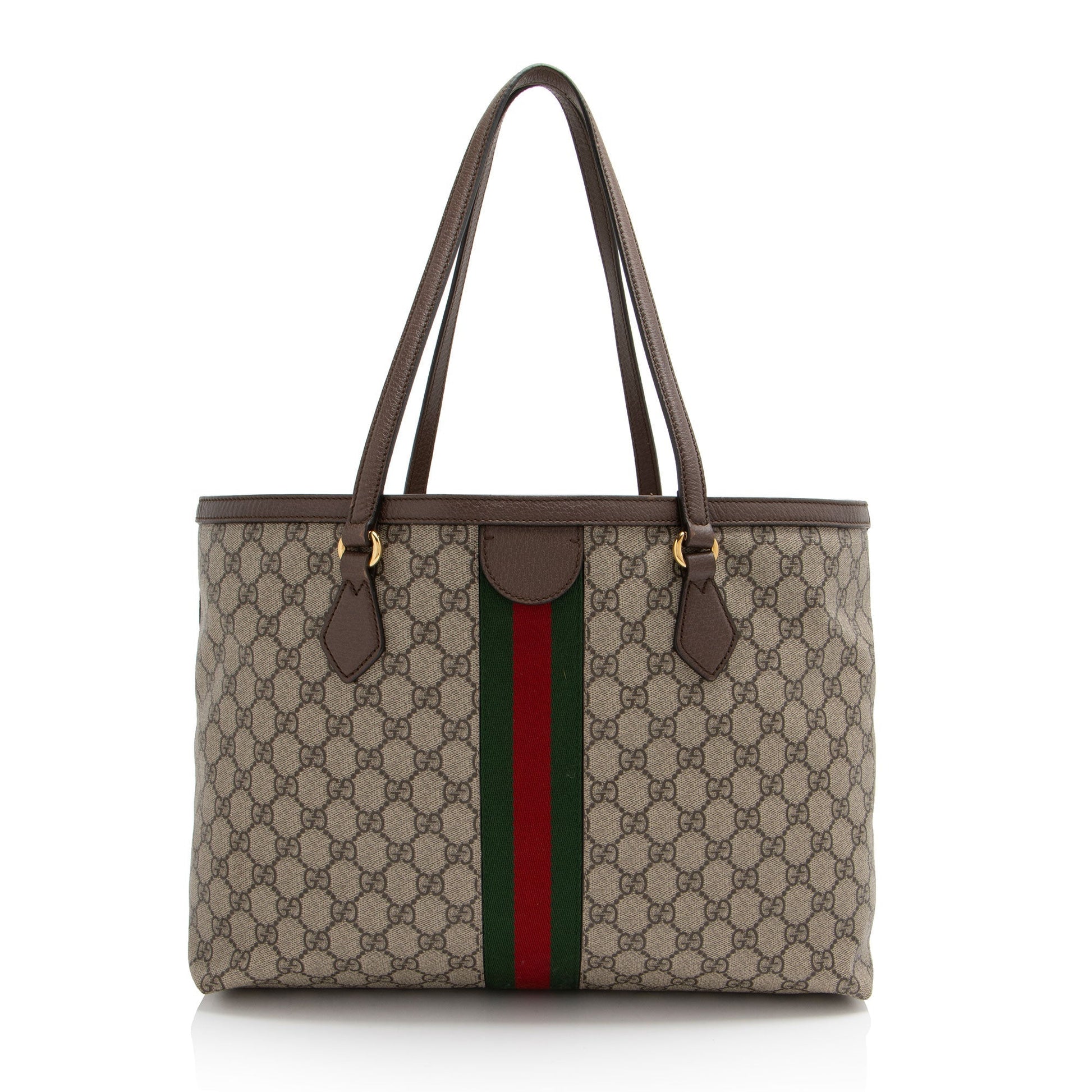 Gucci GG Supreme Ophidia Shopping SHF-Gxh45E Leather Canvas Nylon Brown Tote Bag