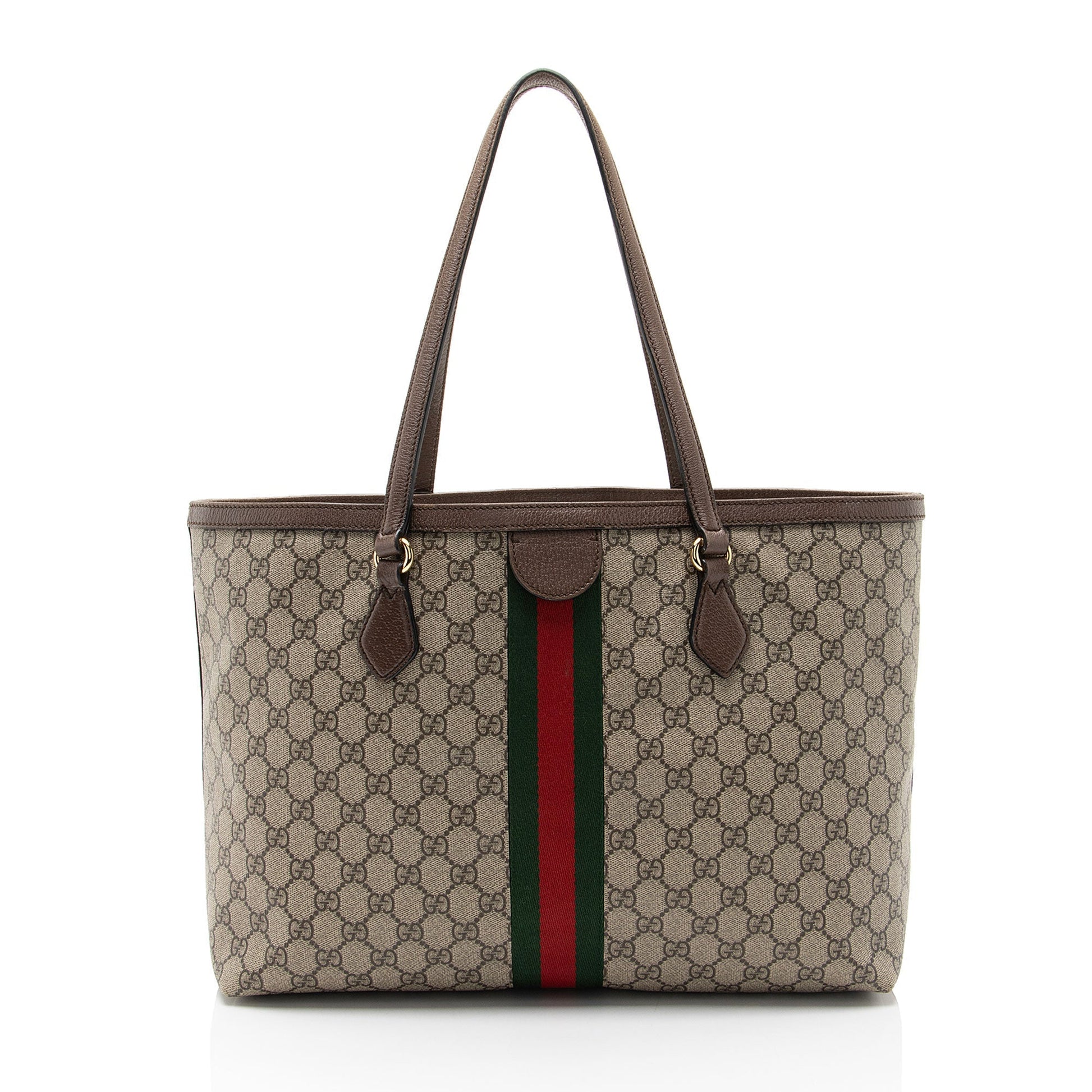 Gucci GG Supreme Ophidia Shopping SHF-ucf6um Leather Canvas Brown Beige Tote Bag