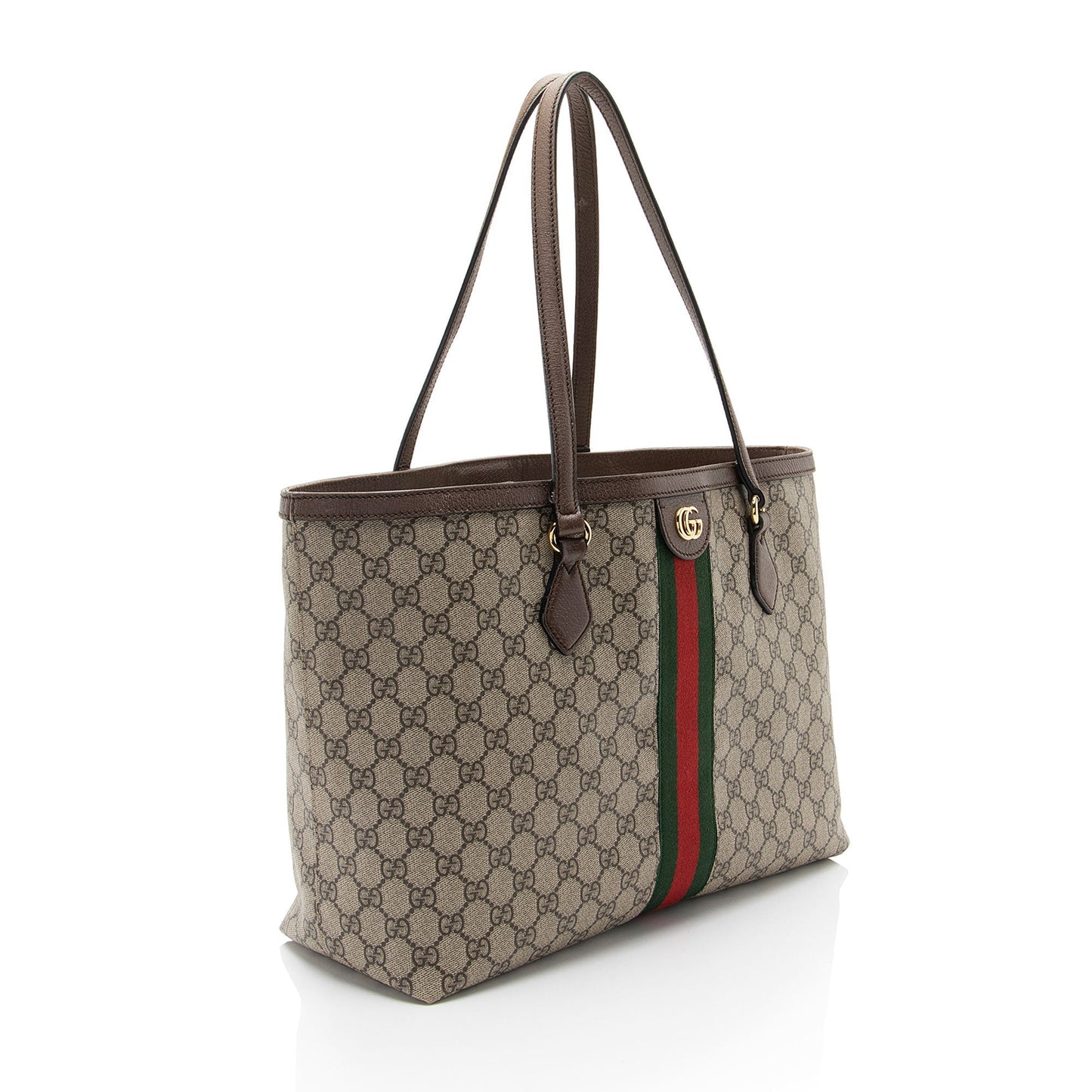 Gucci GG Supreme Ophidia Shopping SHF-ucf6um Leather Canvas Brown Beige Tote Bag