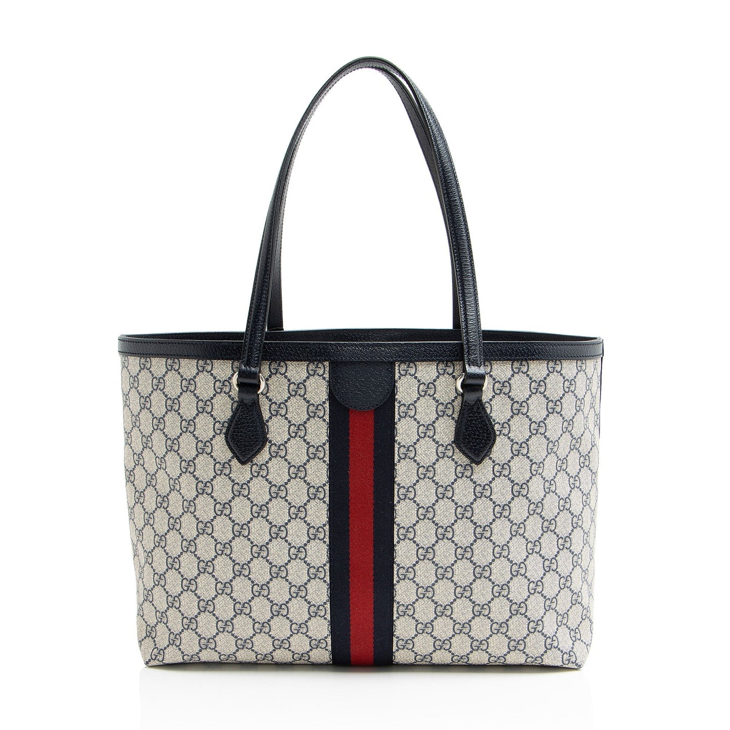 Gucci GG Supreme Ophidia Shopping Leather Canvas Nylon Blue Tote Bag