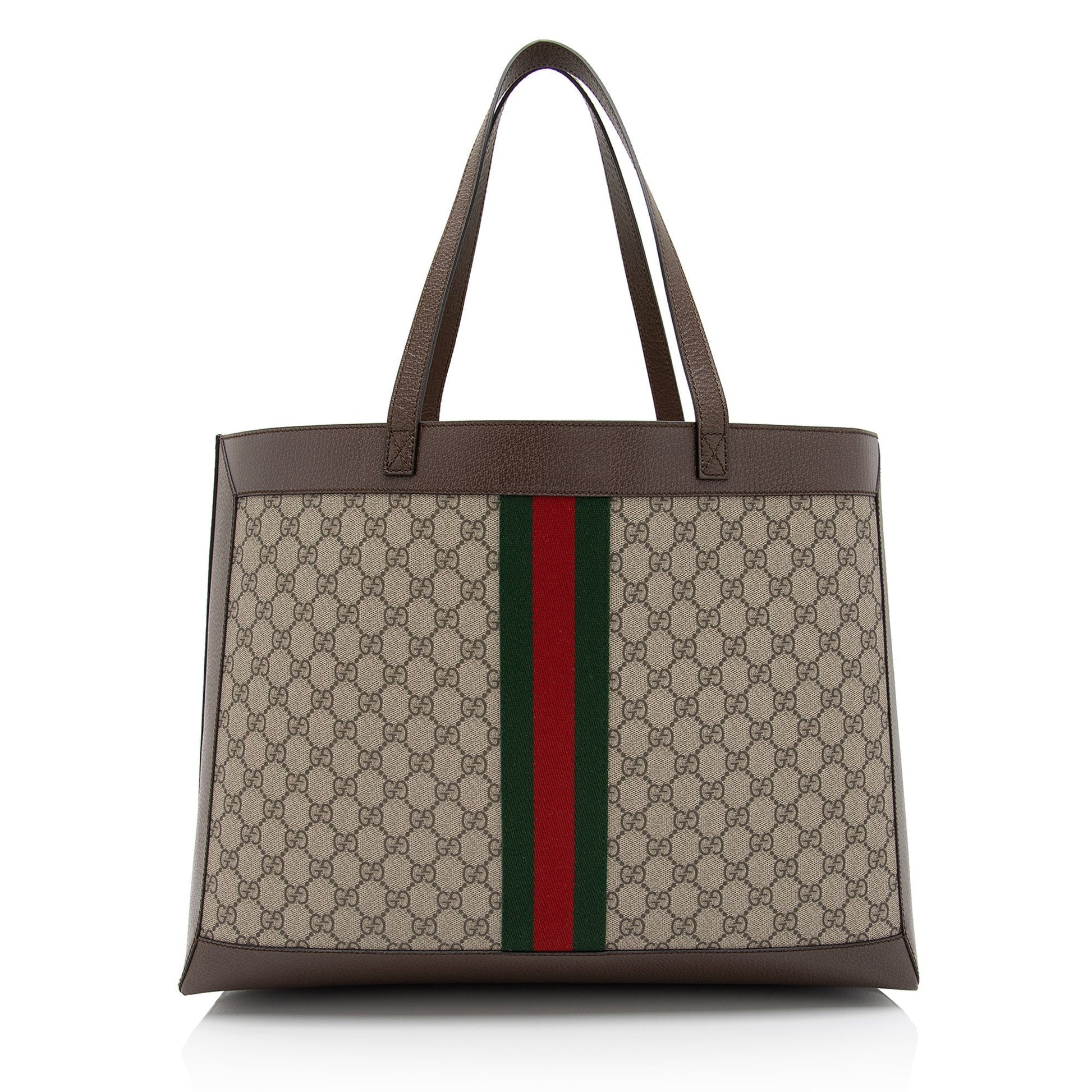 Gucci GG Supreme Ophidia Soft SHF-YgqXHj Leather Canvas Nylon Brown Tote Bag