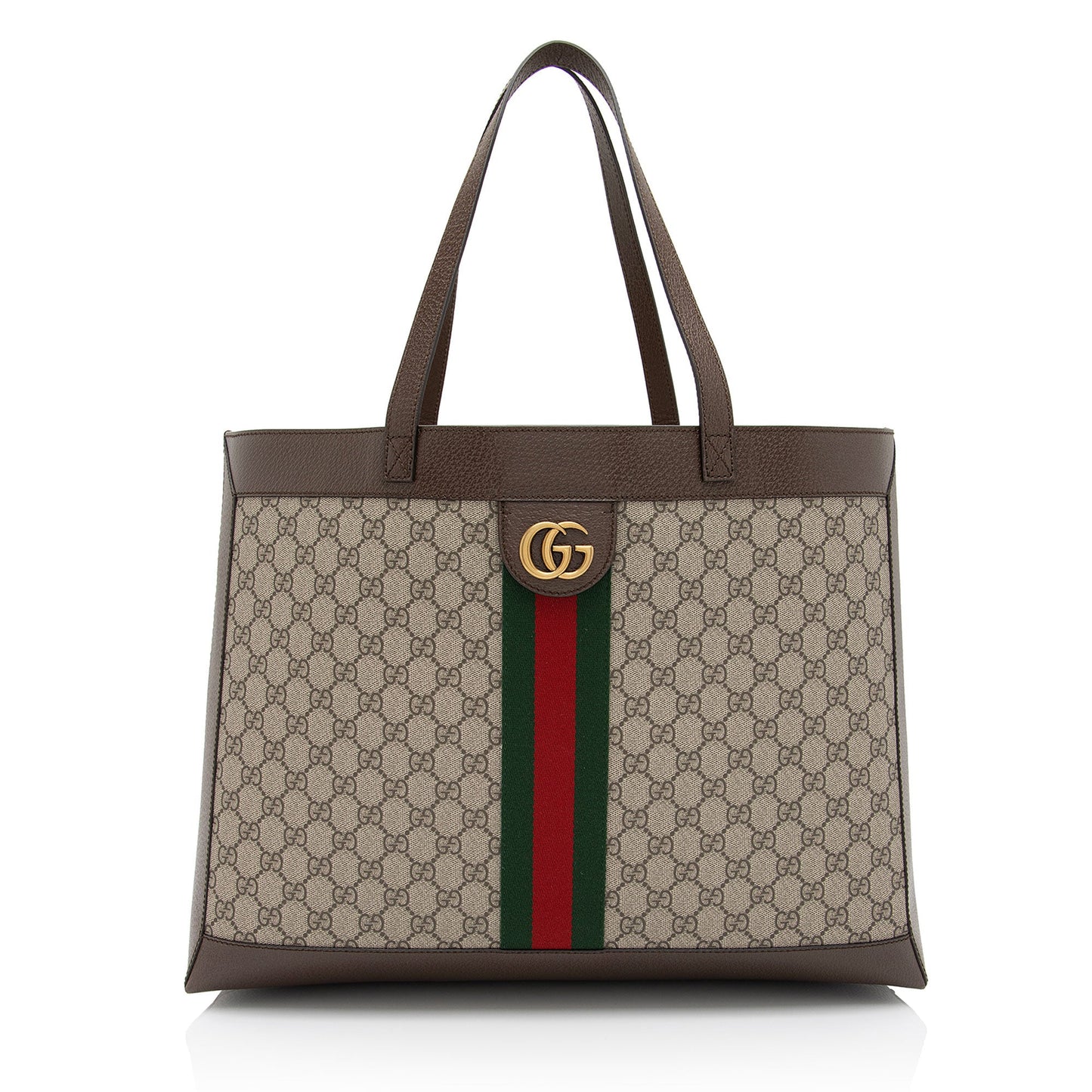 Gucci GG Supreme Ophidia Soft SHF-YgqXHj Leather Canvas Nylon Brown Tote Bag