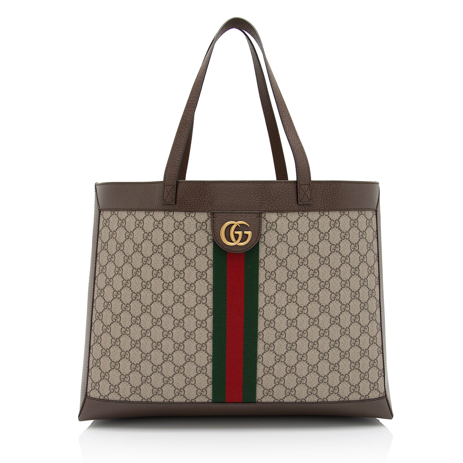 Gucci GG Supreme Ophidia Soft SHF-YgqXHj Leather Canvas Nylon Brown Tote Bag