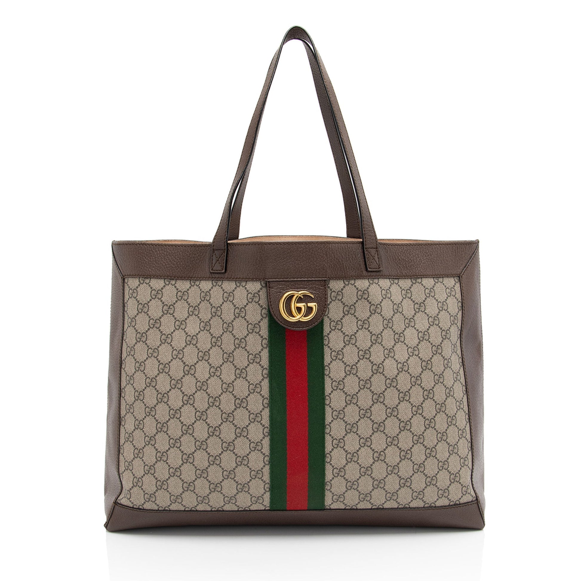 Gucci GG Supreme Ophidia Soft SHF-VSoB9m Leather Canvas Nylon Brown Tote Bag