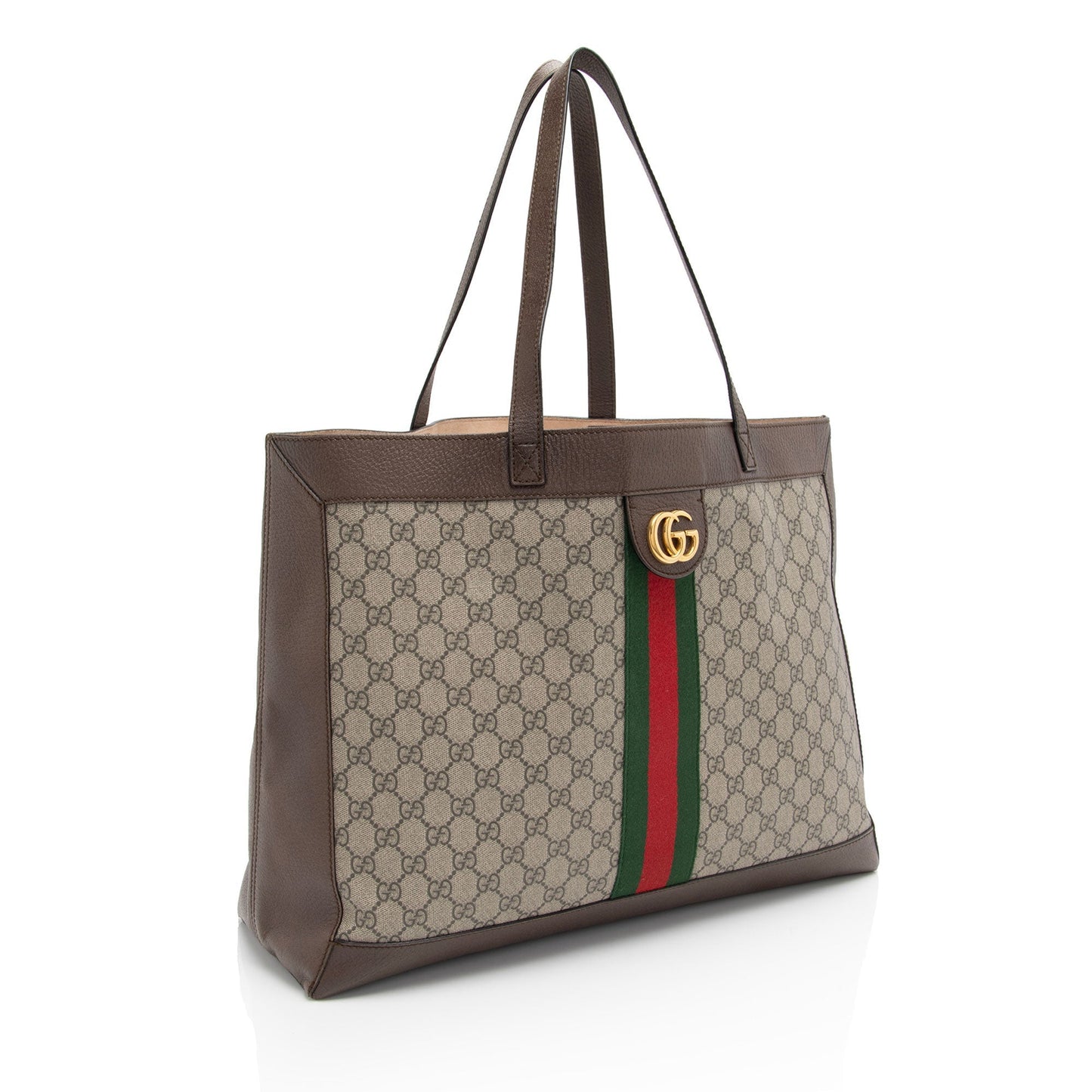 Gucci GG Supreme Ophidia Soft SHF-VSoB9m Leather Canvas Nylon Brown Tote Bag
