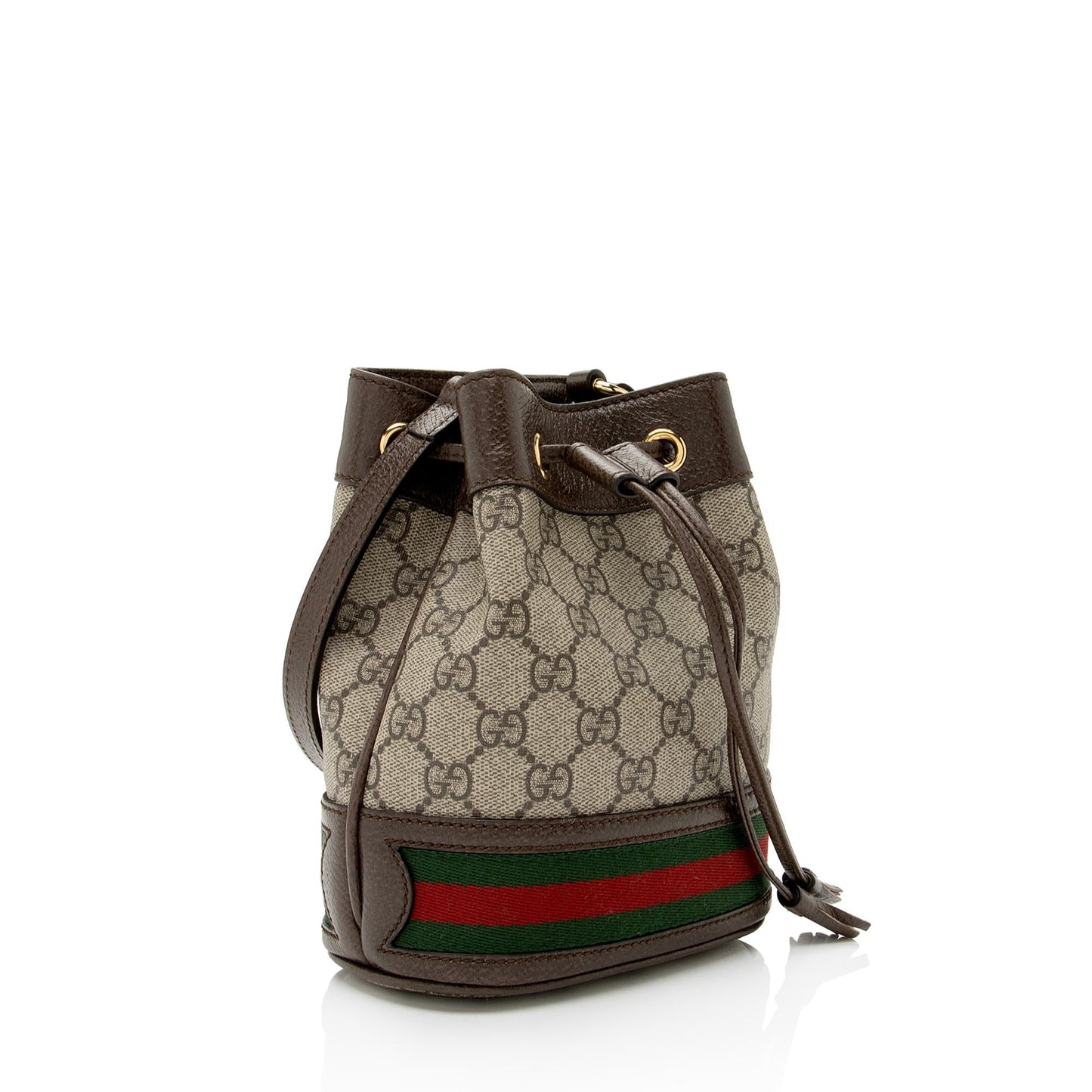 Gucci GG Supreme Ophidia Bucket SHF-OFHGs0 Leather Canvas Nylon Brown Crossbody Bag