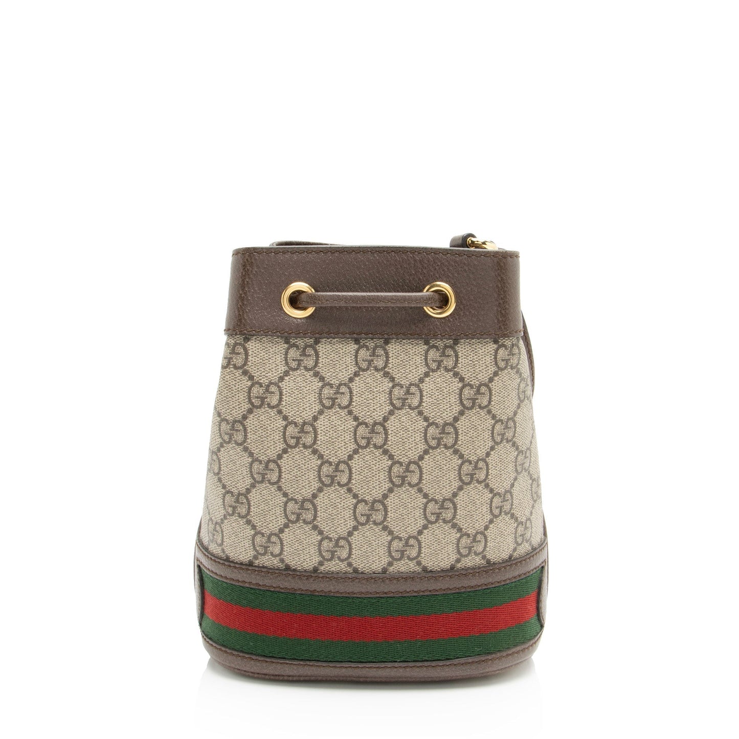 Gucci GG Supreme Ophidia Bucket Leather Canvas Nylon Brown Crossbody Bag