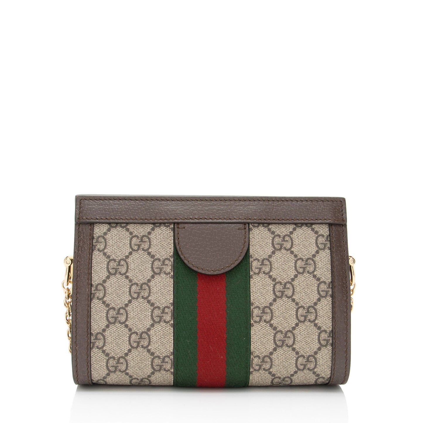 Gucci GG Supreme Ophidia Chain SHF-x5jQ2H Leather Canvas Nylon Brown Crossbody Bag