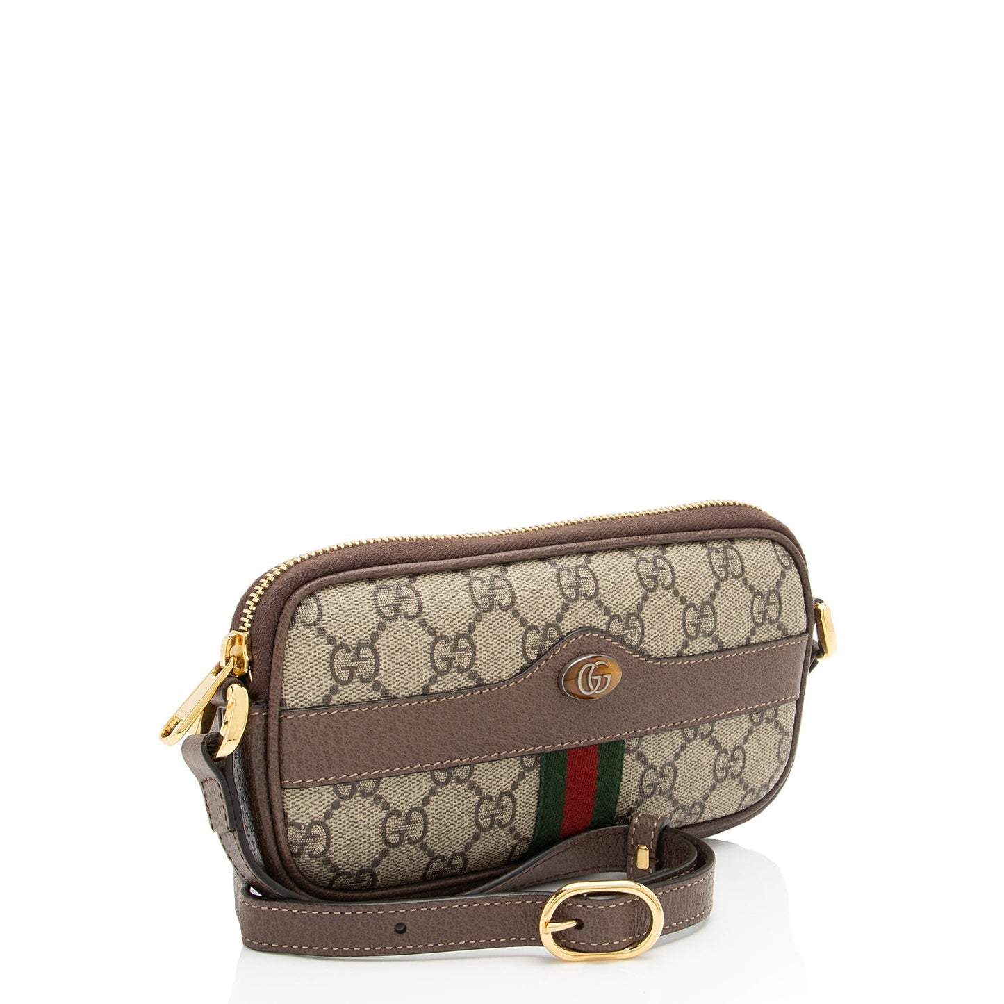 Gucci GG Supreme Ophidia SHF-hKLVeq Leather Canvas Nylon Brown Crossbody Bag