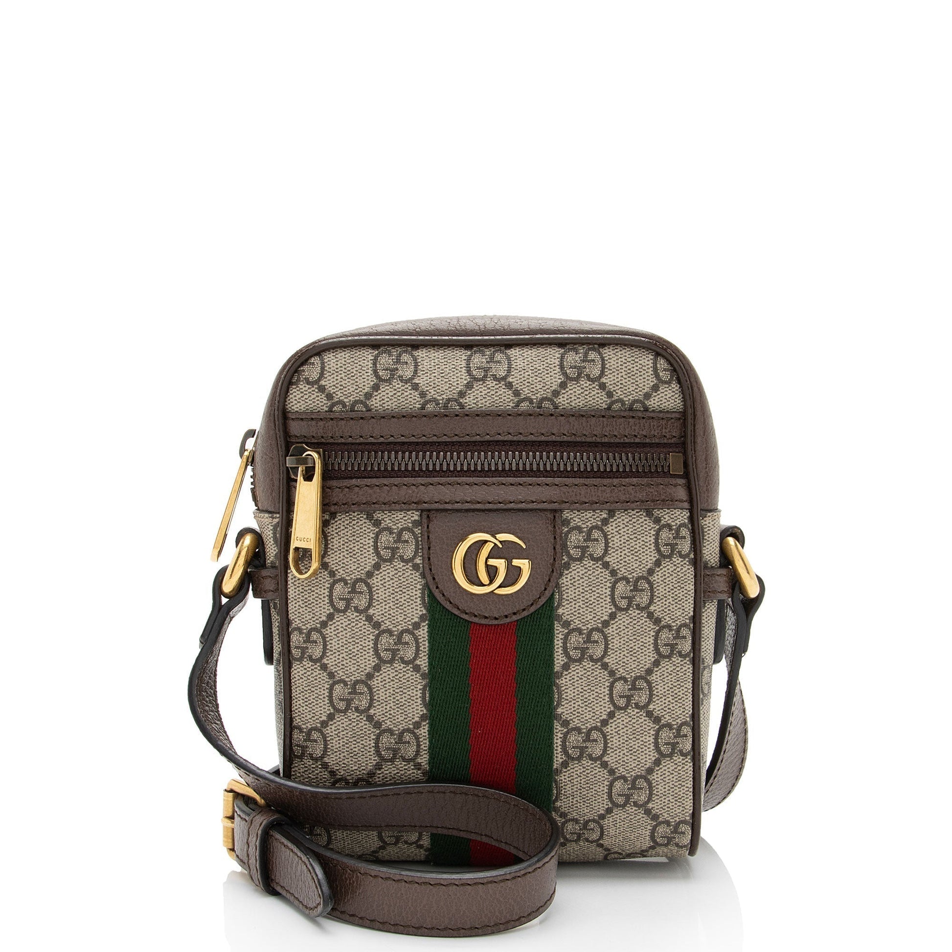 Gucci GG Supreme Ophidia Messenger SHF-tElyQo Leather Canvas Nylon Brown Shoulder Bag