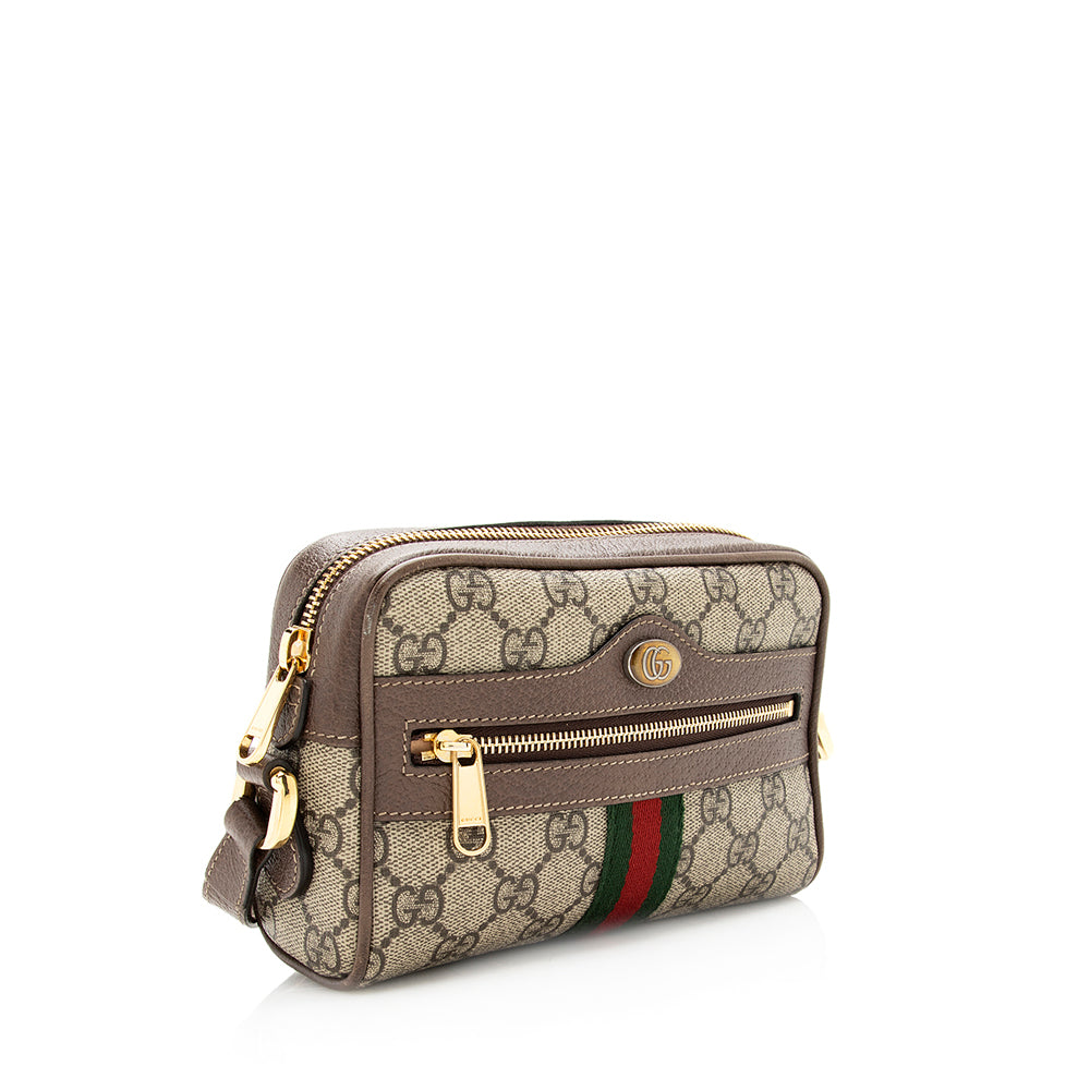 Gucci GG Supreme Ophidia SHF Leather Canvas Nylon Brown Crossbody Bag 7