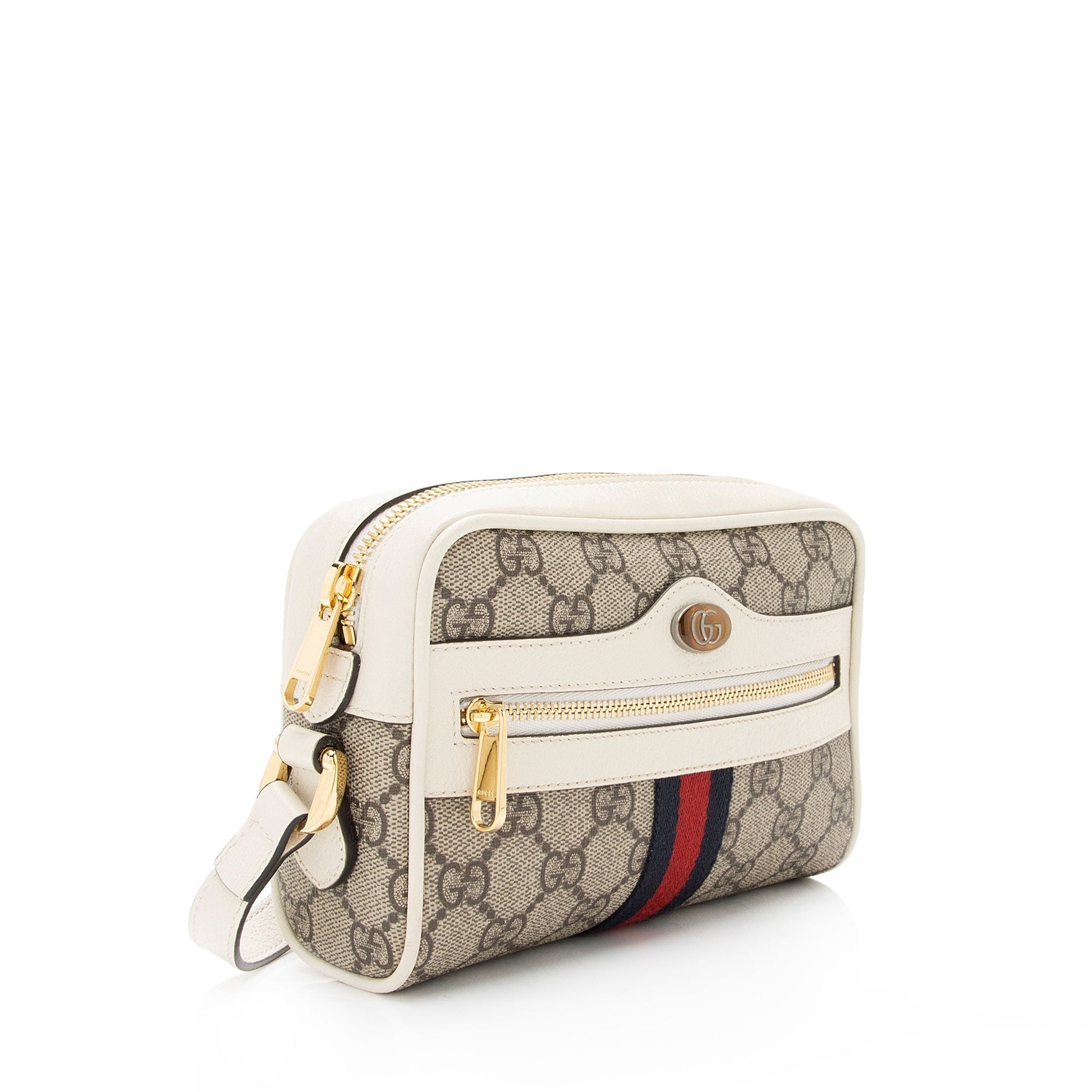 Gucci GG Supreme Ophidia SHF-GxL2JB Leather Canvas Nylon White Crossbody Bag