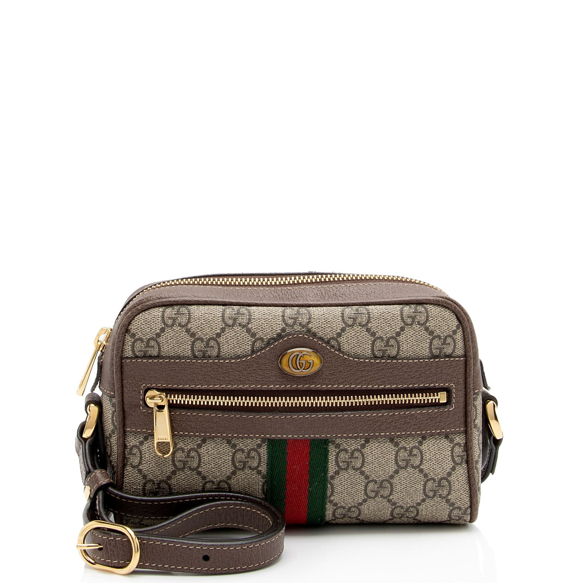 Gucci GG Supreme Ophidia SHF-tzgx0K Leather Canvas Nylon Brown Crossbody Bag