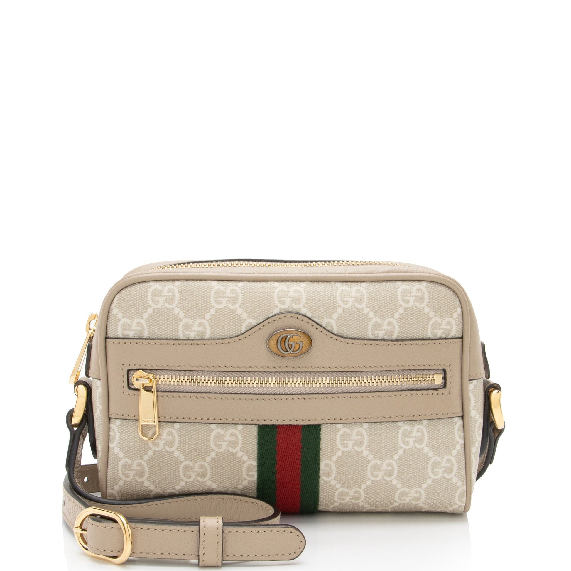 Gucci GG Supreme Ophidia SHF-QD74bF Leather Canvas Nylon Brown Crossbody Bag