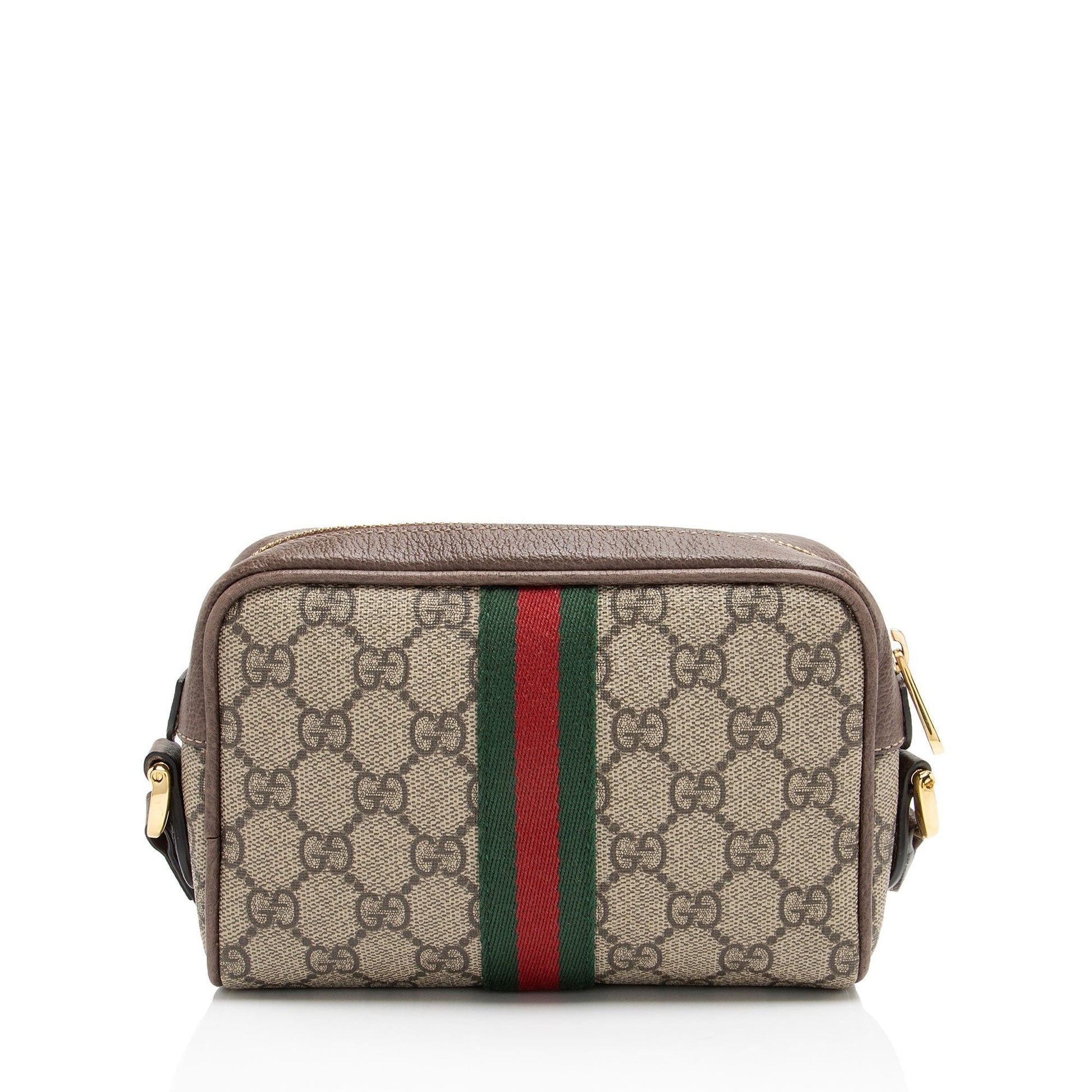 Gucci GG Supreme Ophidia Leather Canvas Nylon Beige Crossbody Bag