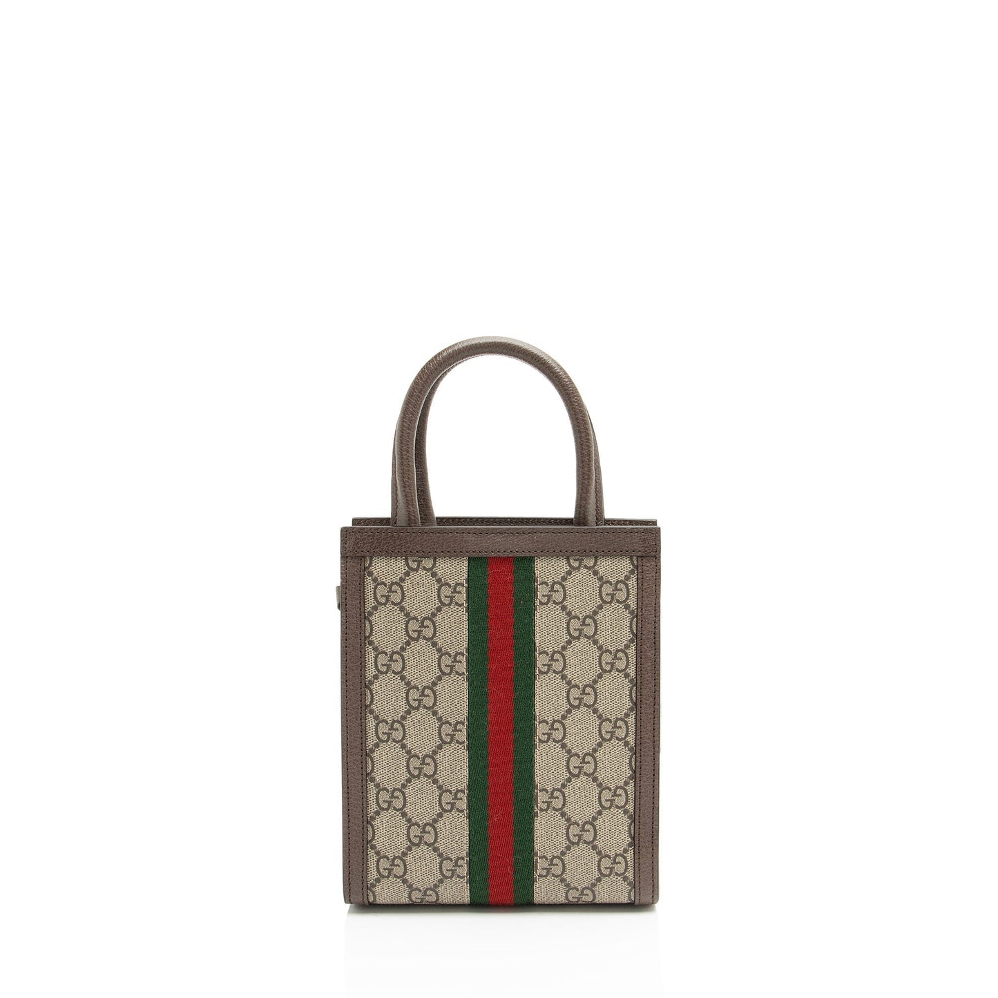 Gucci GG Supreme Ophidia Leather Canvas Nylon Beige Tote Bag
