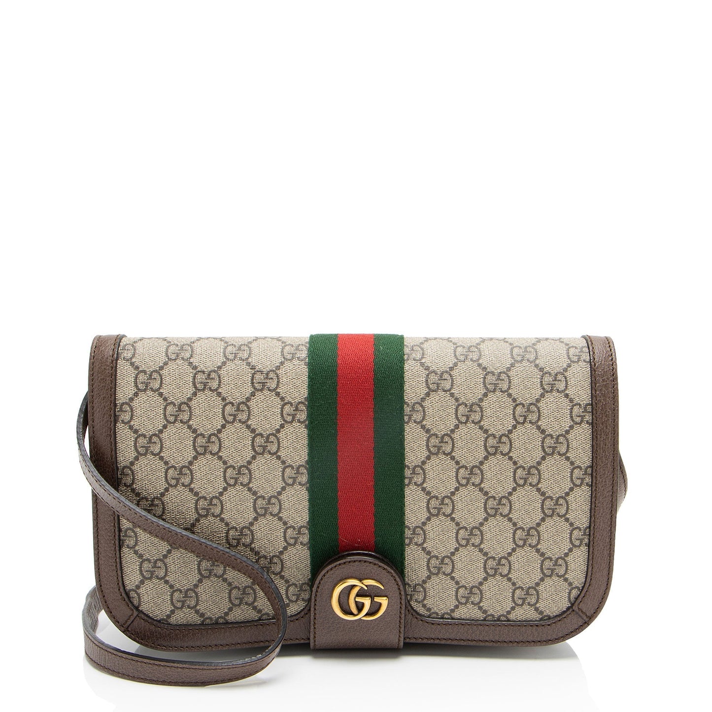 Gucci GG Supreme Ophidia New Acero Leather Canvas Nylon Brown Shoulder Bag Triple Messenger
