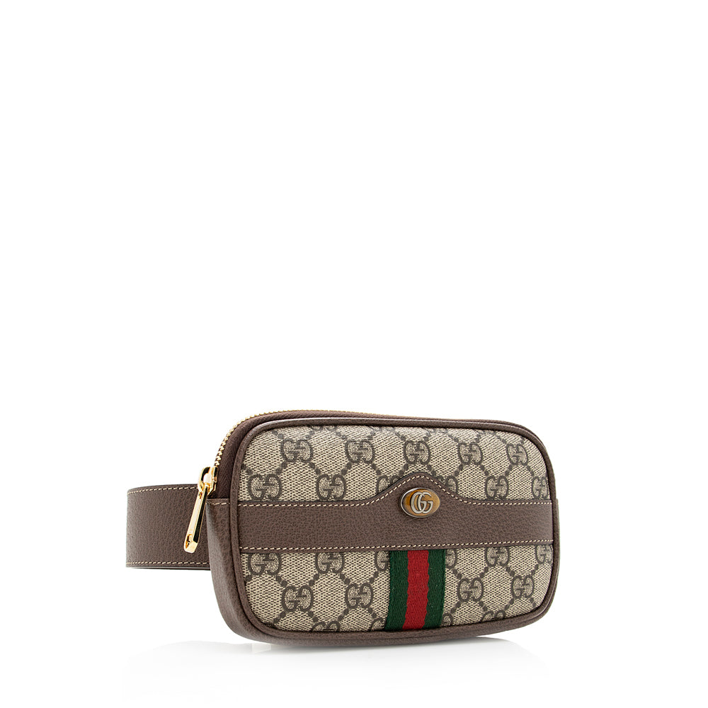 Gucci GG Supreme Ophidia Phone Case Leather Canvas Nylon Brown Accessory 85 Shf