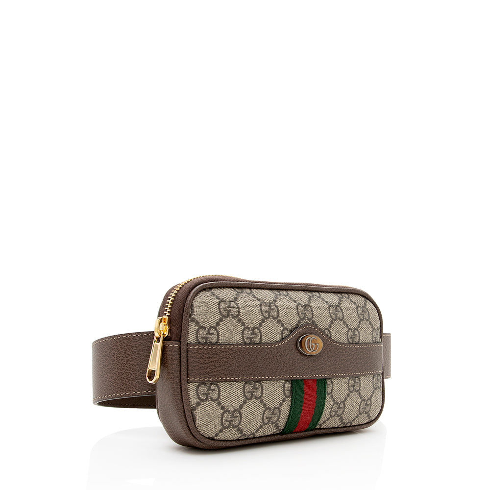 Gucci GG Supreme Ophidia Phone Case Leather Canvas Nylon Brown Accessory