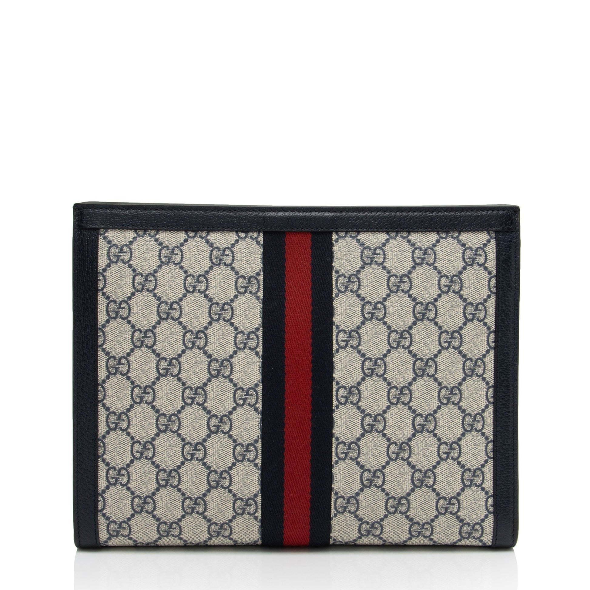 Gucci GG Supreme Ophidia Pouch SHF-To83mf Leather Canvas Nylon Beige Clutch Bag