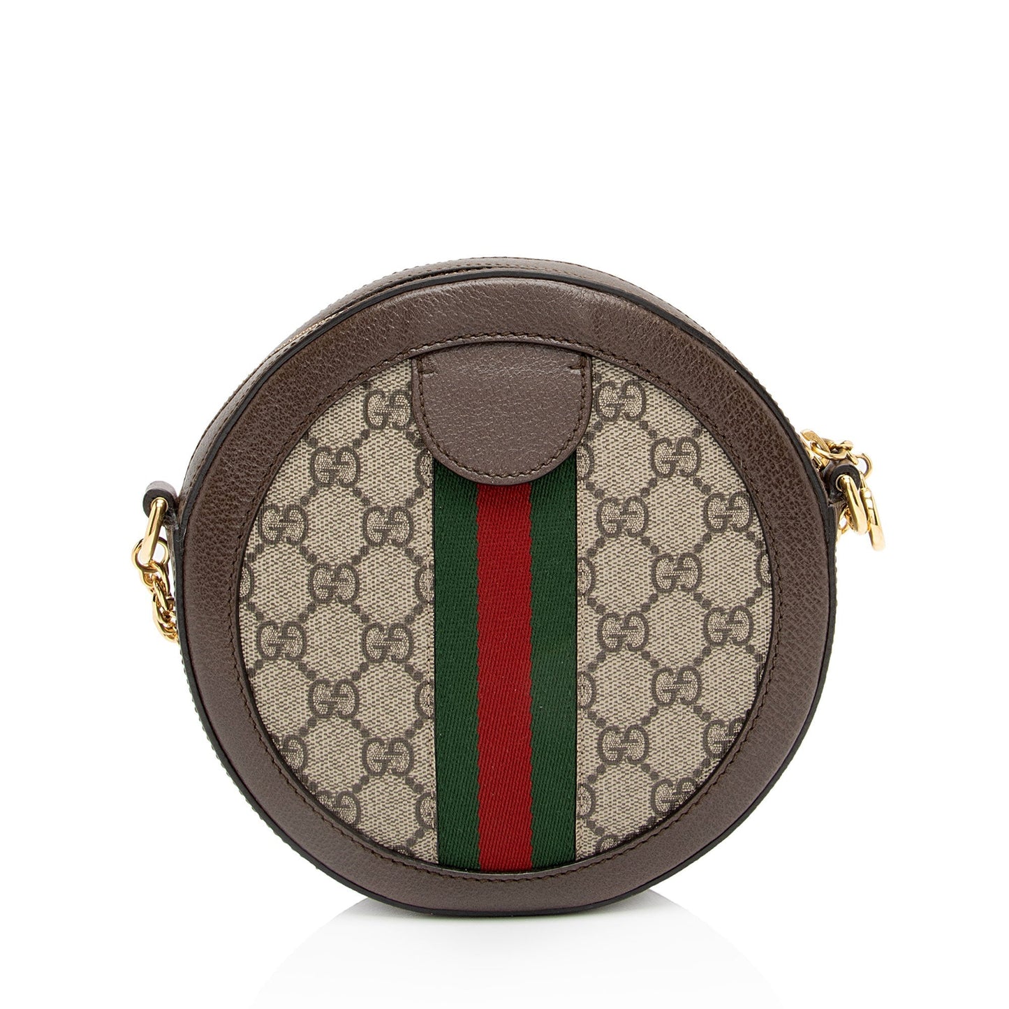 Gucci GG Supreme Ophidia Round SHF-WZsBel Leather Canvas Nylon Brown Crossbody Bag