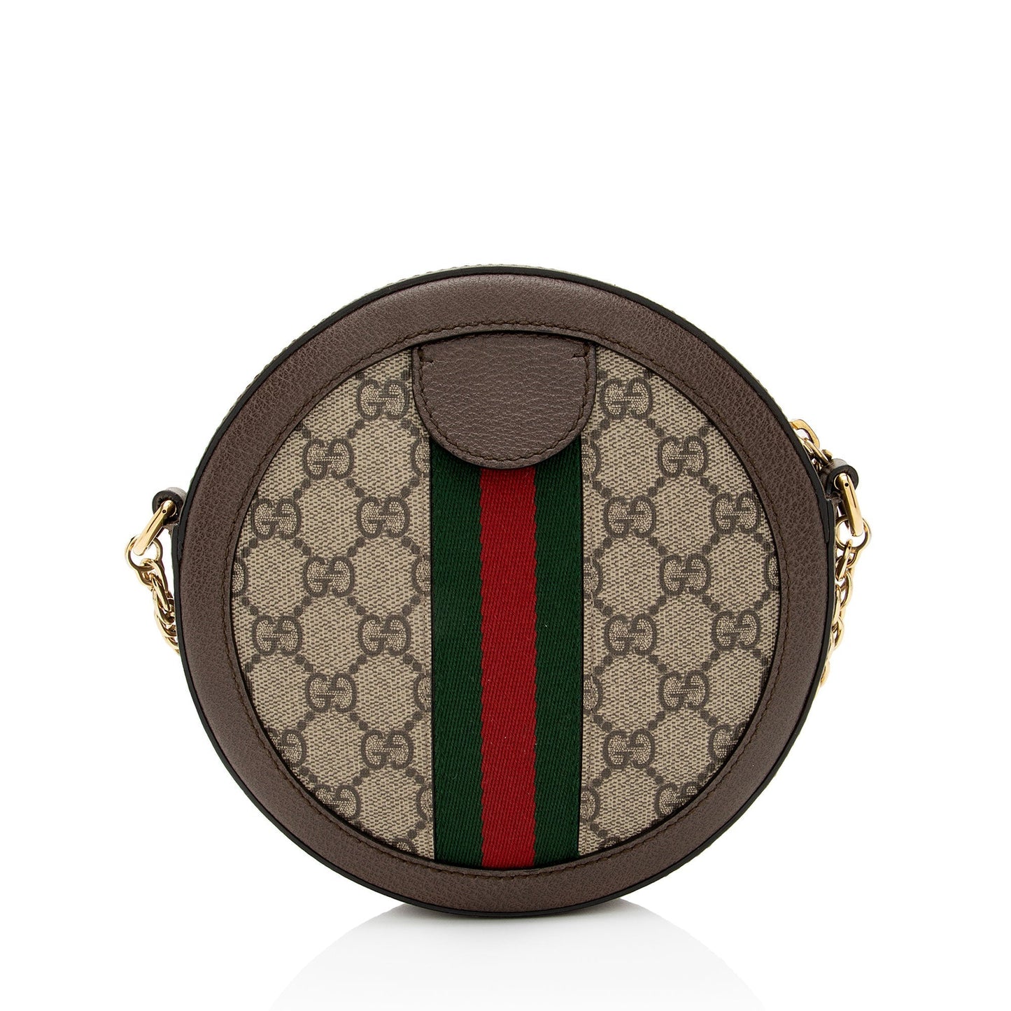 Gucci GG Supreme Ophidia Round SHF-8LEeSa Leather Canvas Nylon Brown Crossbody Bag