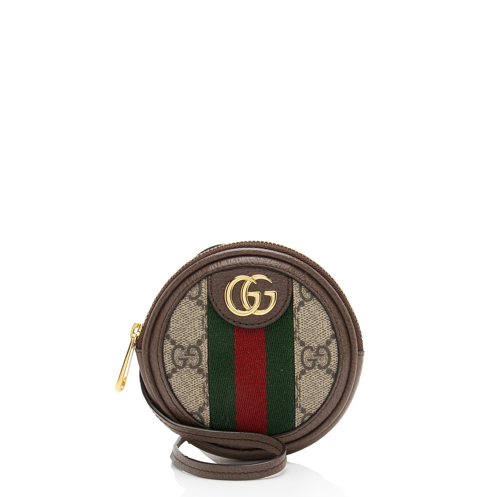Gucci GG Supreme Ophidia Round Neck Leather Canvas Nylon Brown Shoulder Bag