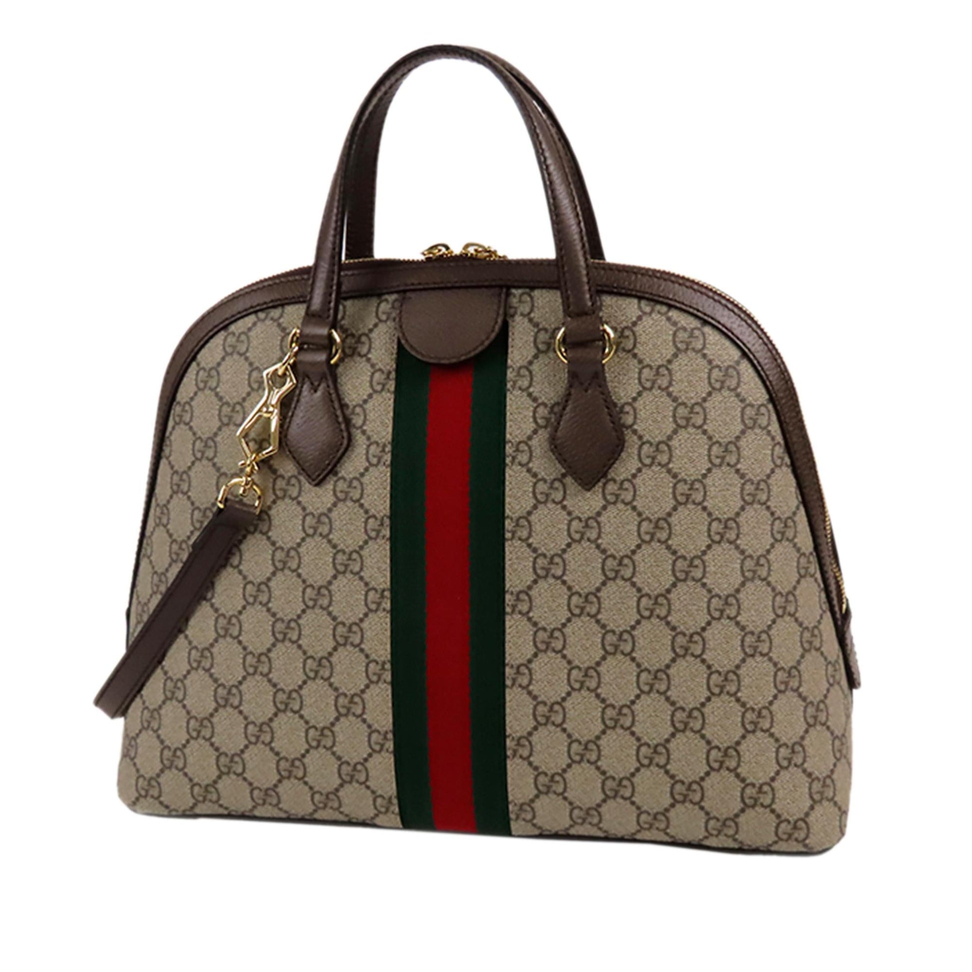 Gucci GG Supreme Ophidia SHG Canvas Brown Satchel Bag