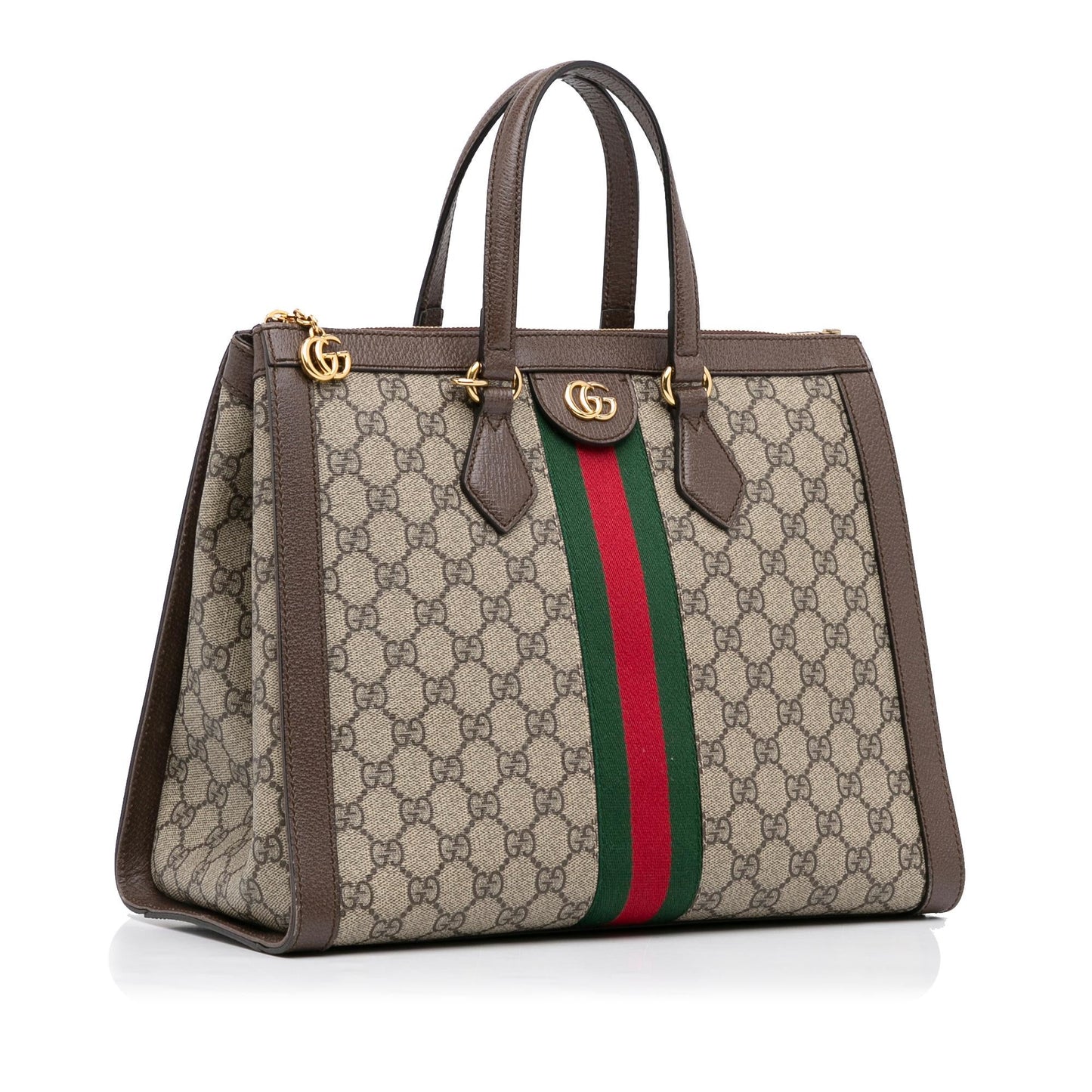 Gucci GG Supreme Ophidia SHG-MBJHi8 Canvas Calf Brown Satchel Bag