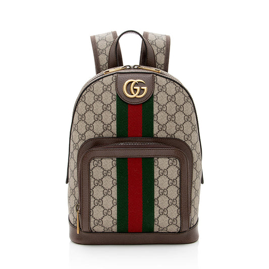 Gucci GG Supreme Ophidia Backpack SHF-bxnAX0 Leather Canvas Nylon Brown Shoulder Bag