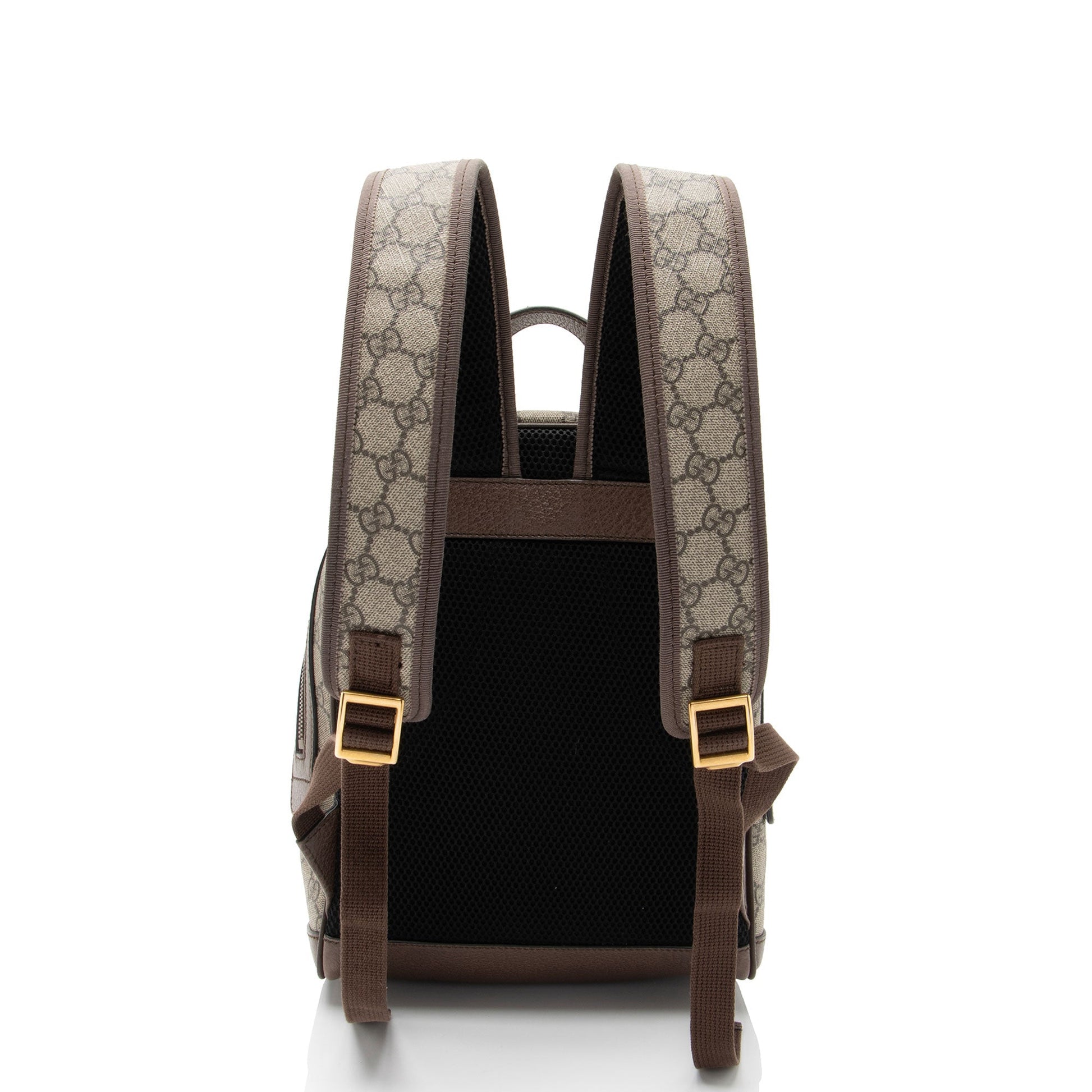 Gucci GG Supreme Ophidia Backpack Leather Canvas Nylon Brown Shoulder Bag