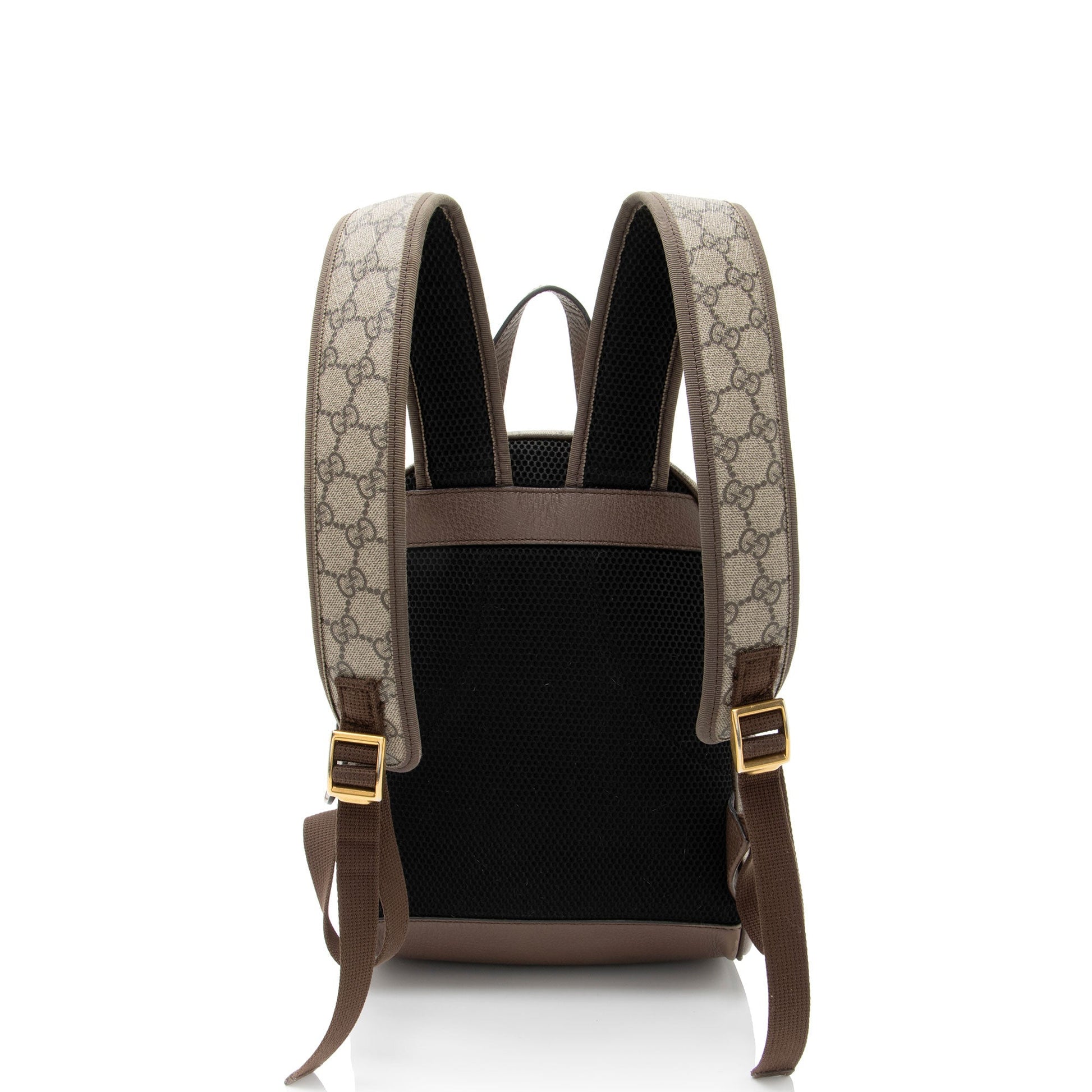 Gucci GG Supreme Ophidia Backpack Leather Canvas Nylon Brown Shoulder Bag Small Backpack