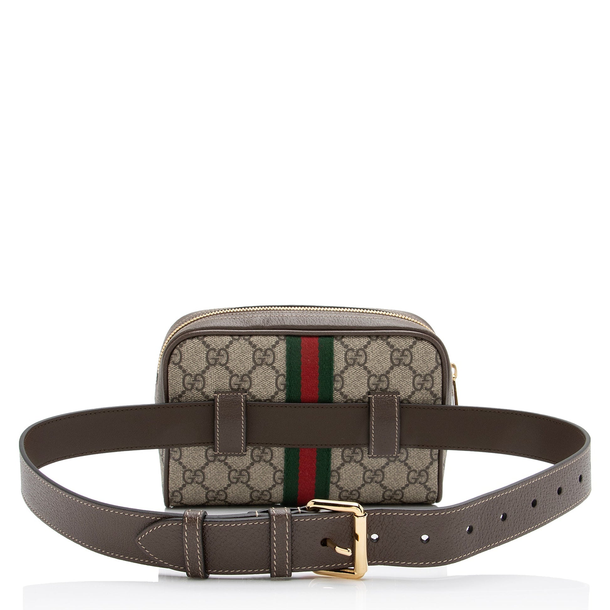 Gucci GG Supreme Ophidia Belt - Leather Canvas Nylon Brown Accessory 75 Shf