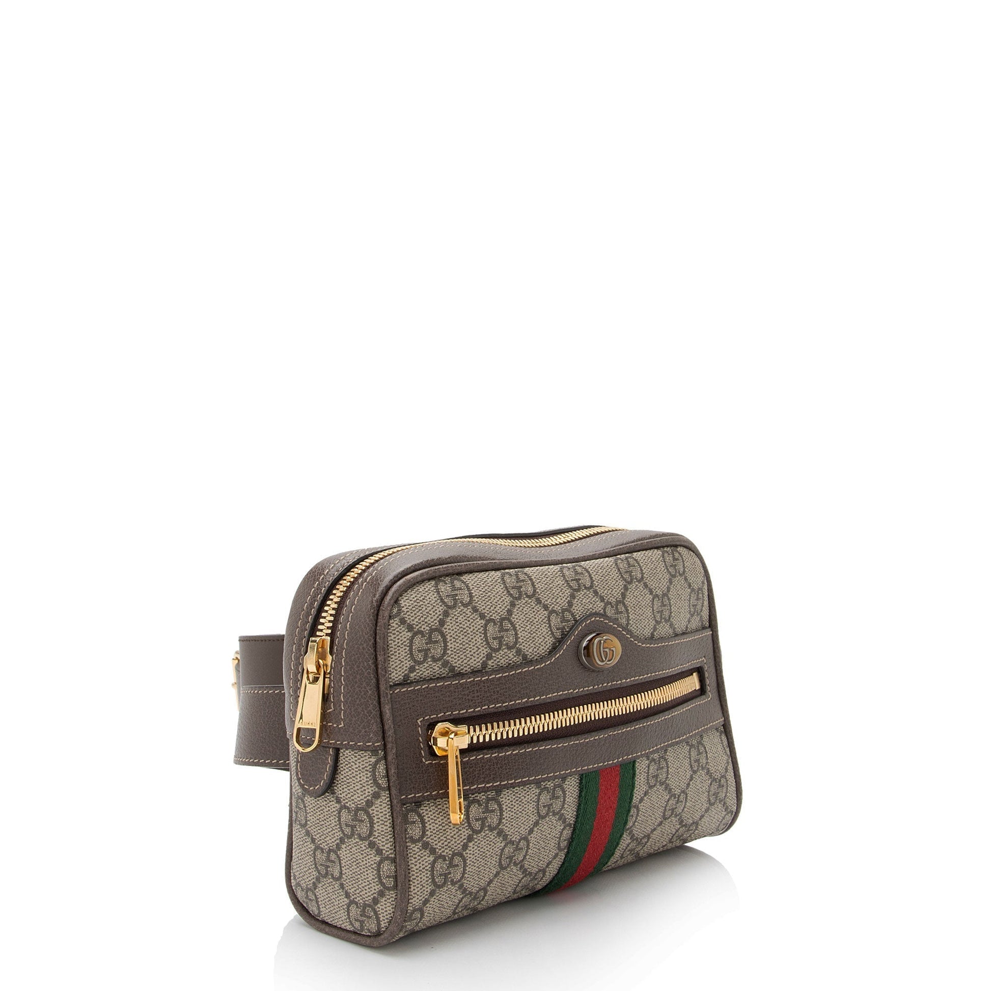 Gucci GG Supreme Ophidia Belt - Leather Canvas Nylon Brown Accessory Shf Hro368