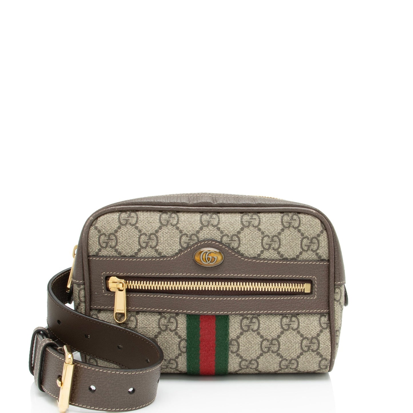 Gucci GG Supreme Ophidia Belt Leather Canvas Nylon Beige Accessory
