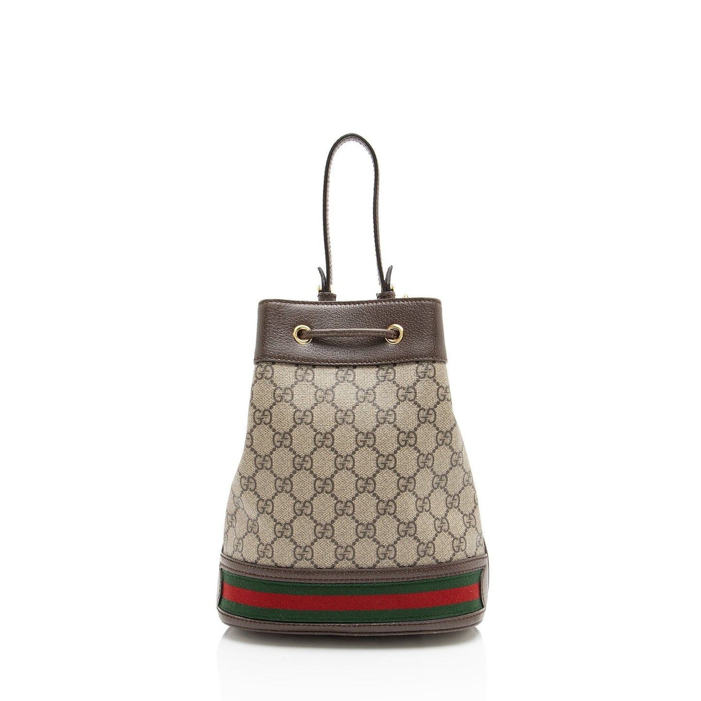Gucci GG Supreme Ophidia Bucket Leather Canvas Nylon Brown Crossbody Bag Bucket Bag
