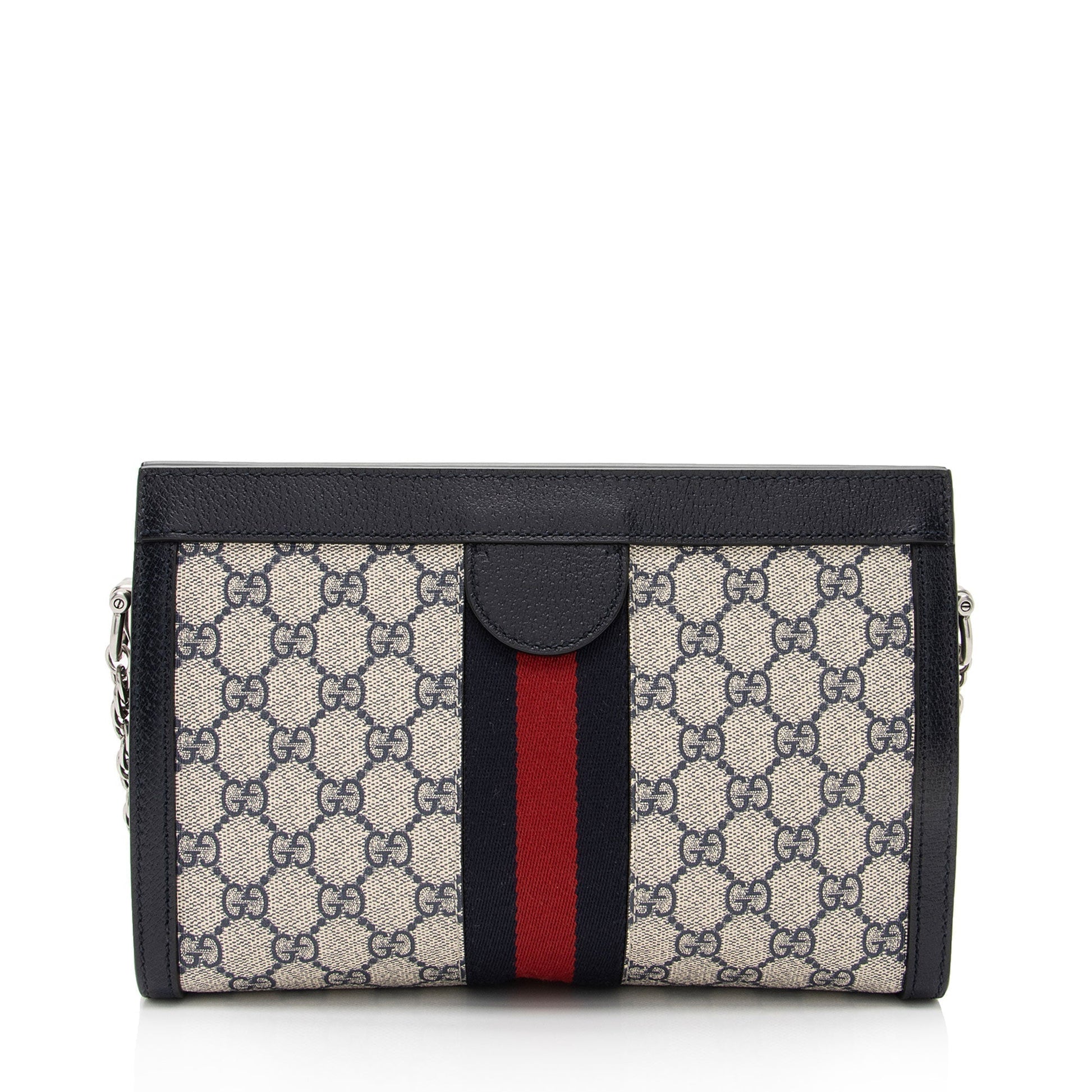 Gucci GG Supreme Ophidia Chain SHF-lE2p5v Leather Canvas Nylon Beige Shoulder Bag