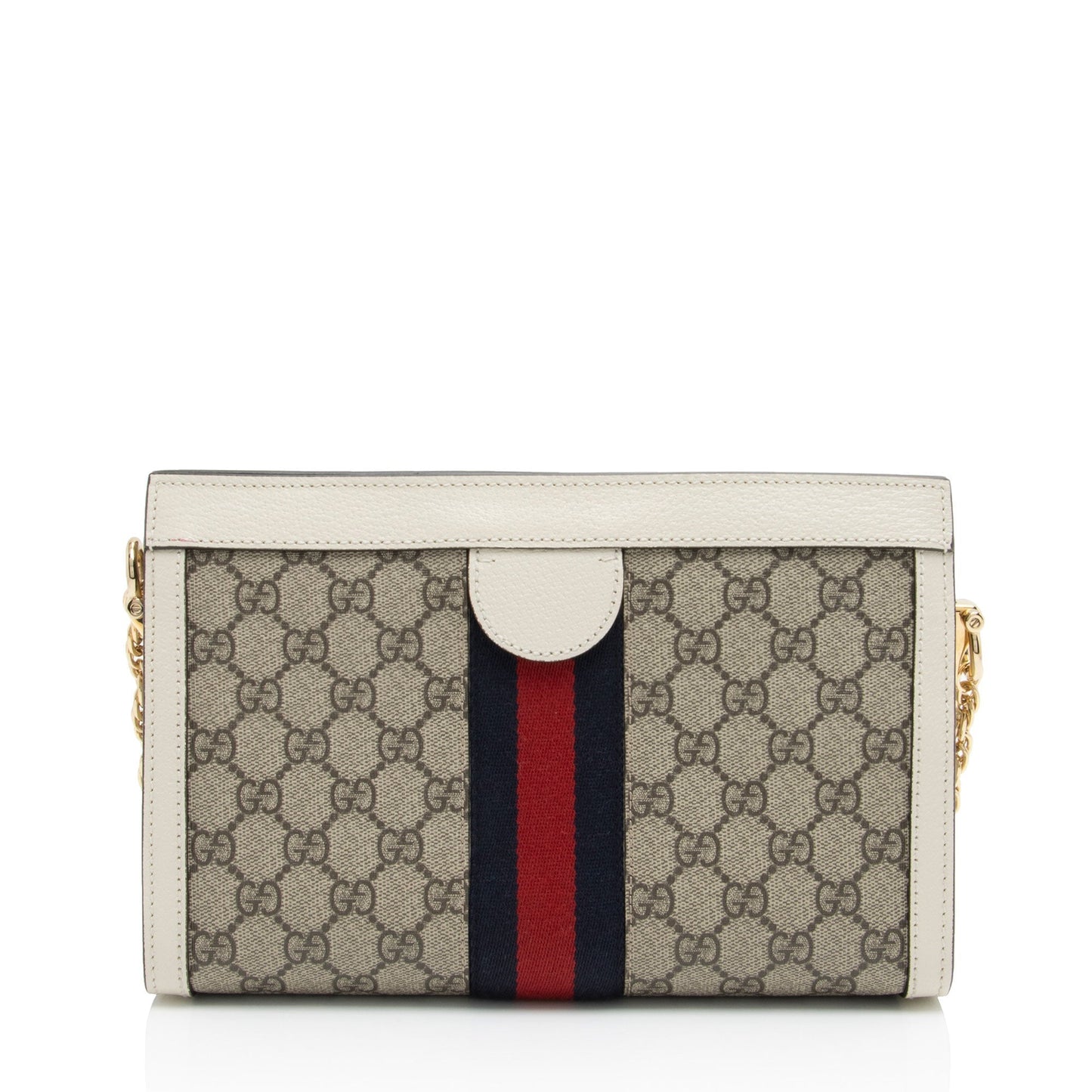 Gucci GG Supreme Ophidia Chain SHF-mjx4Wm Leather Canvas Nylon White Shoulder Bag