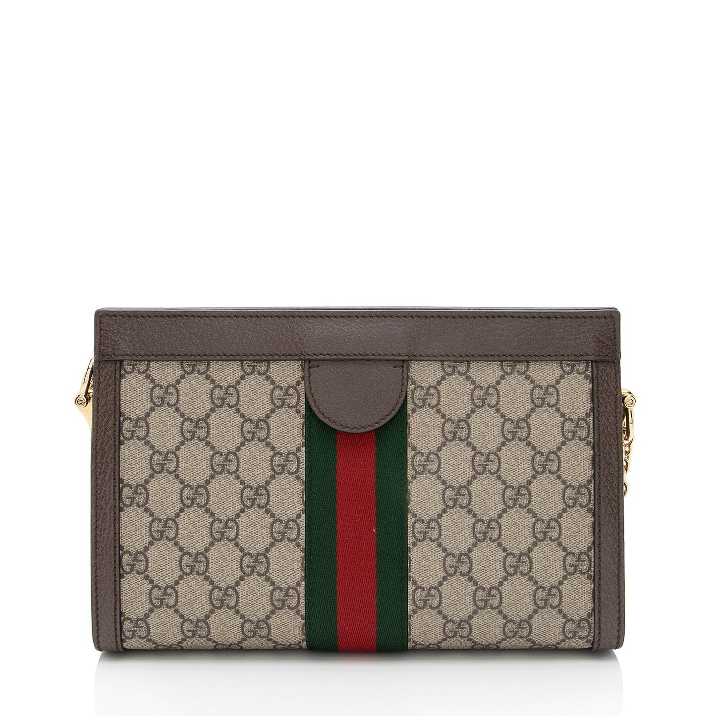 Gucci GG Supreme Ophidia Chain Leather Canvas Nylon Brown Shoulder Bag Shf 07Nnkn