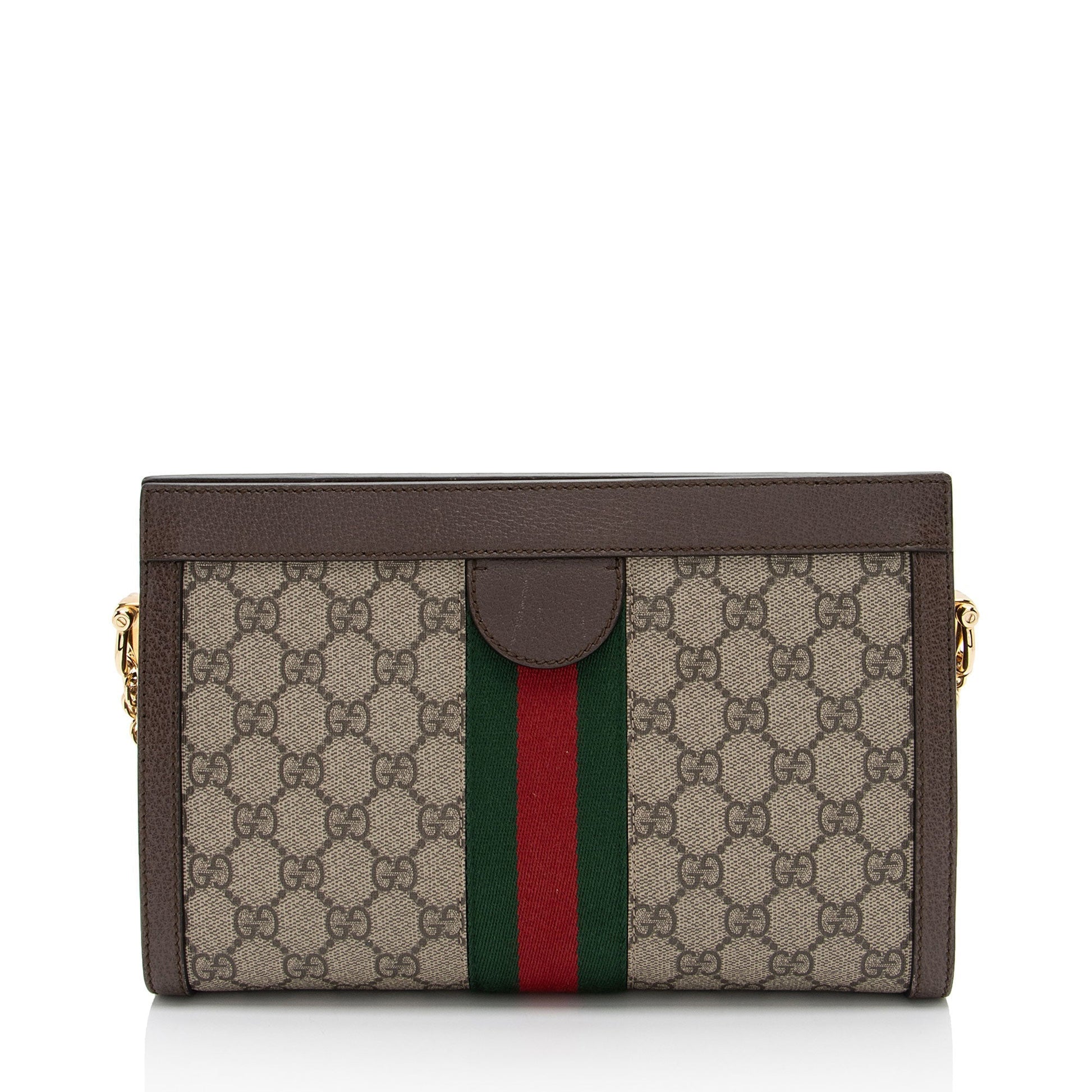 Gucci GG Supreme Ophidia Chain SHF-2Wmtiz Leather Canvas Nylon Brown Shoulder Bag