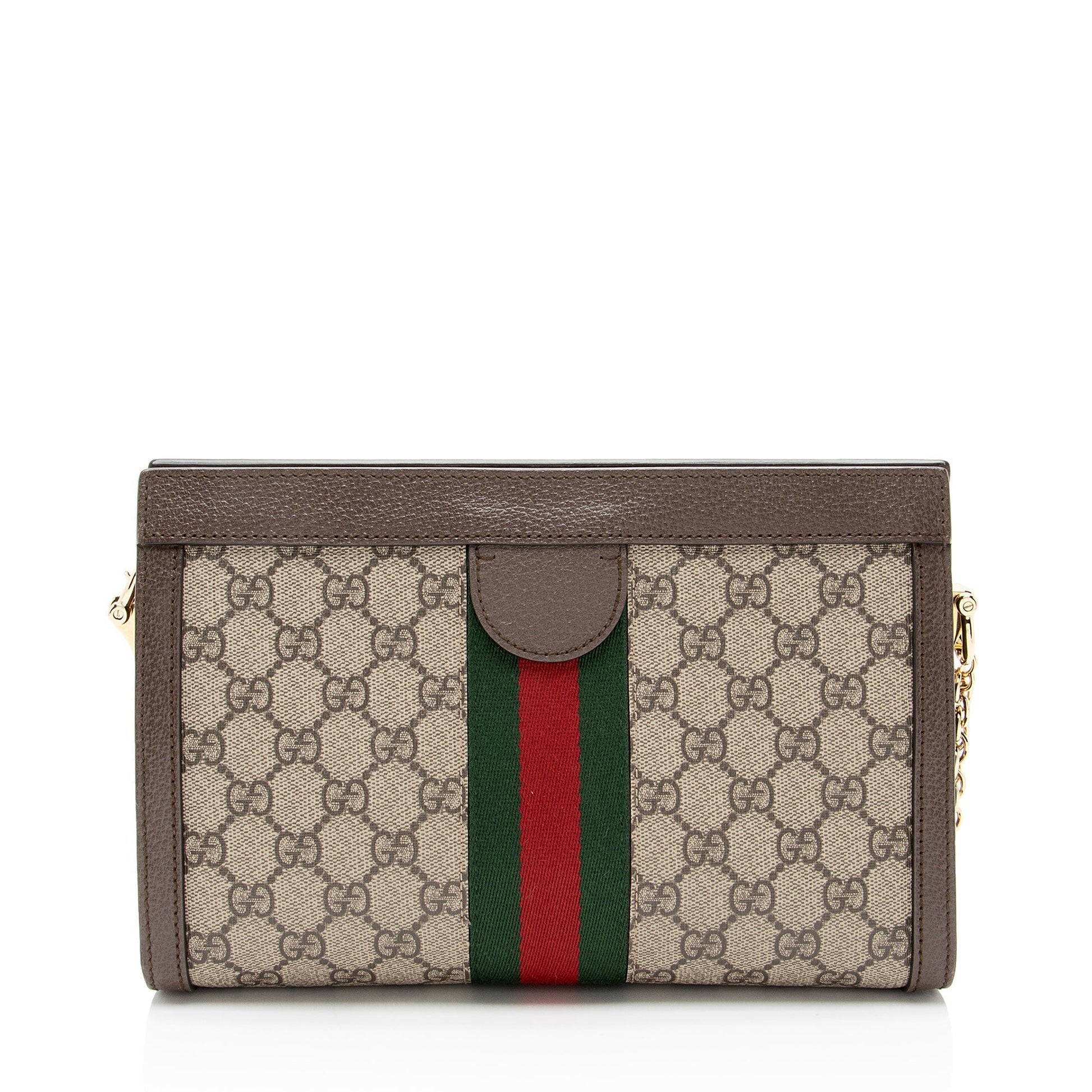 Gucci GG Supreme Ophidia Chain Leather Canvas Nylon Brown Shoulder Bag Bag 1
