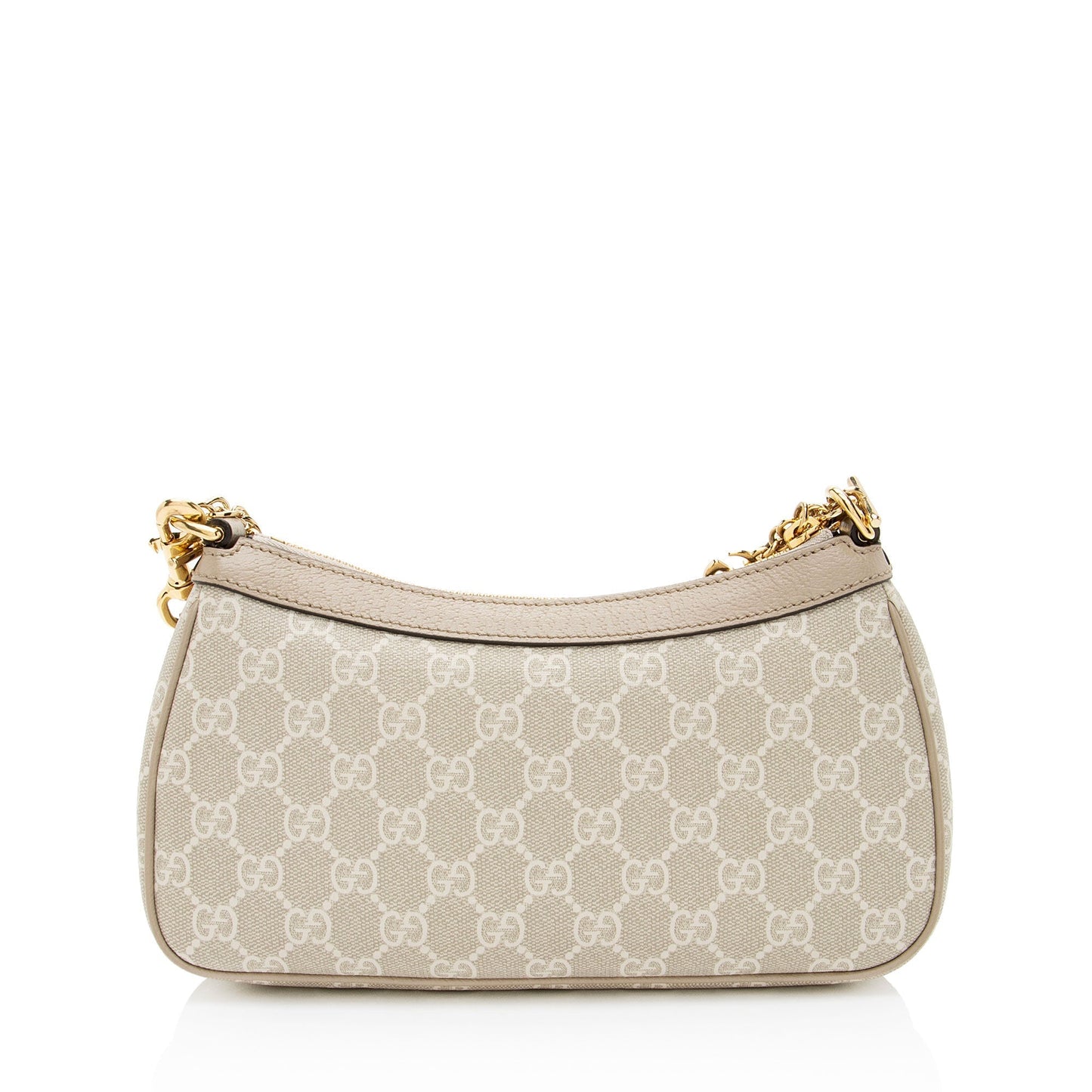 Gucci GG Supreme Ophidia Chain Leather Canvas Nylon White Crossbody Bag