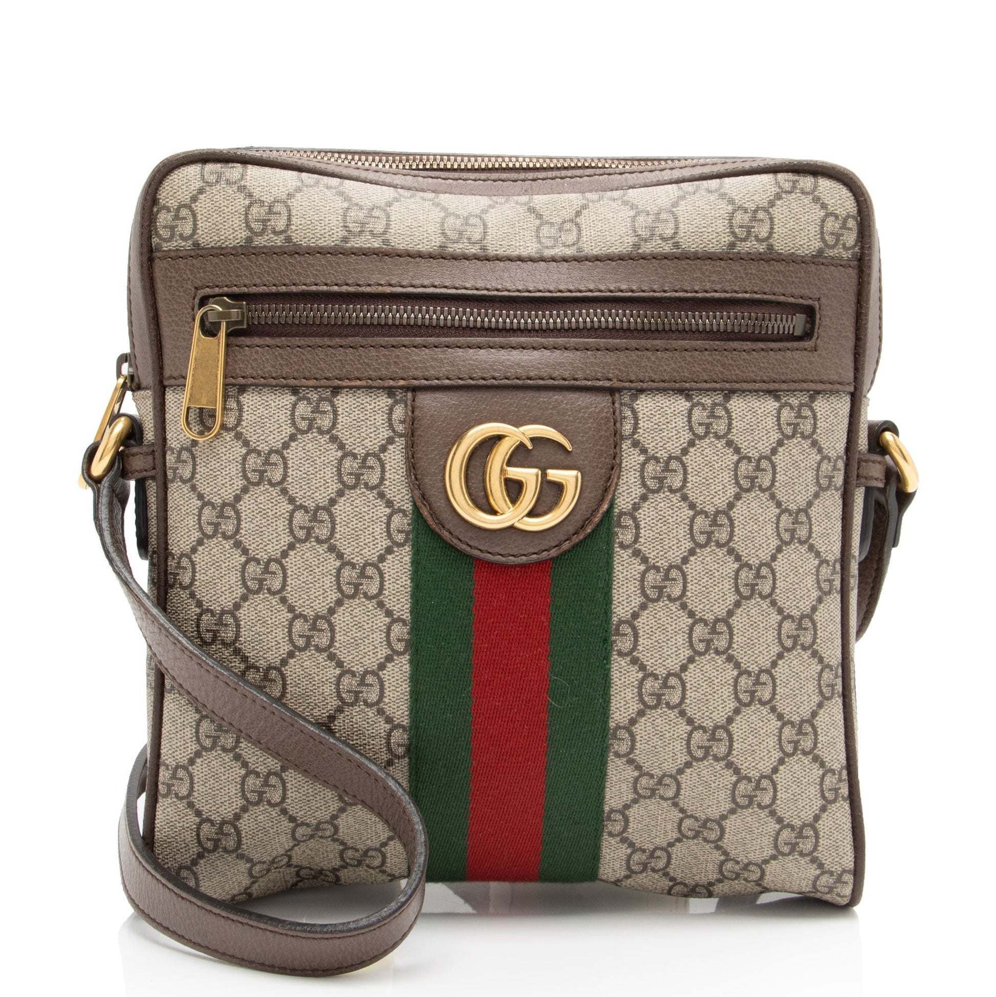 Gucci GG Supreme Ophidia Messenger SHF-yuwFXs Leather Canvas Nylon Brown Shoulder Bag