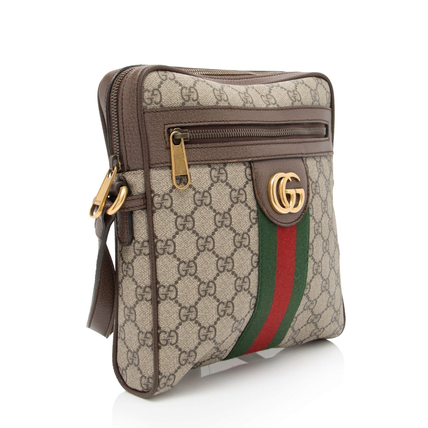 Gucci GG Supreme Ophidia Messenger SHF-yuwFXs Leather Canvas Nylon Brown Shoulder Bag